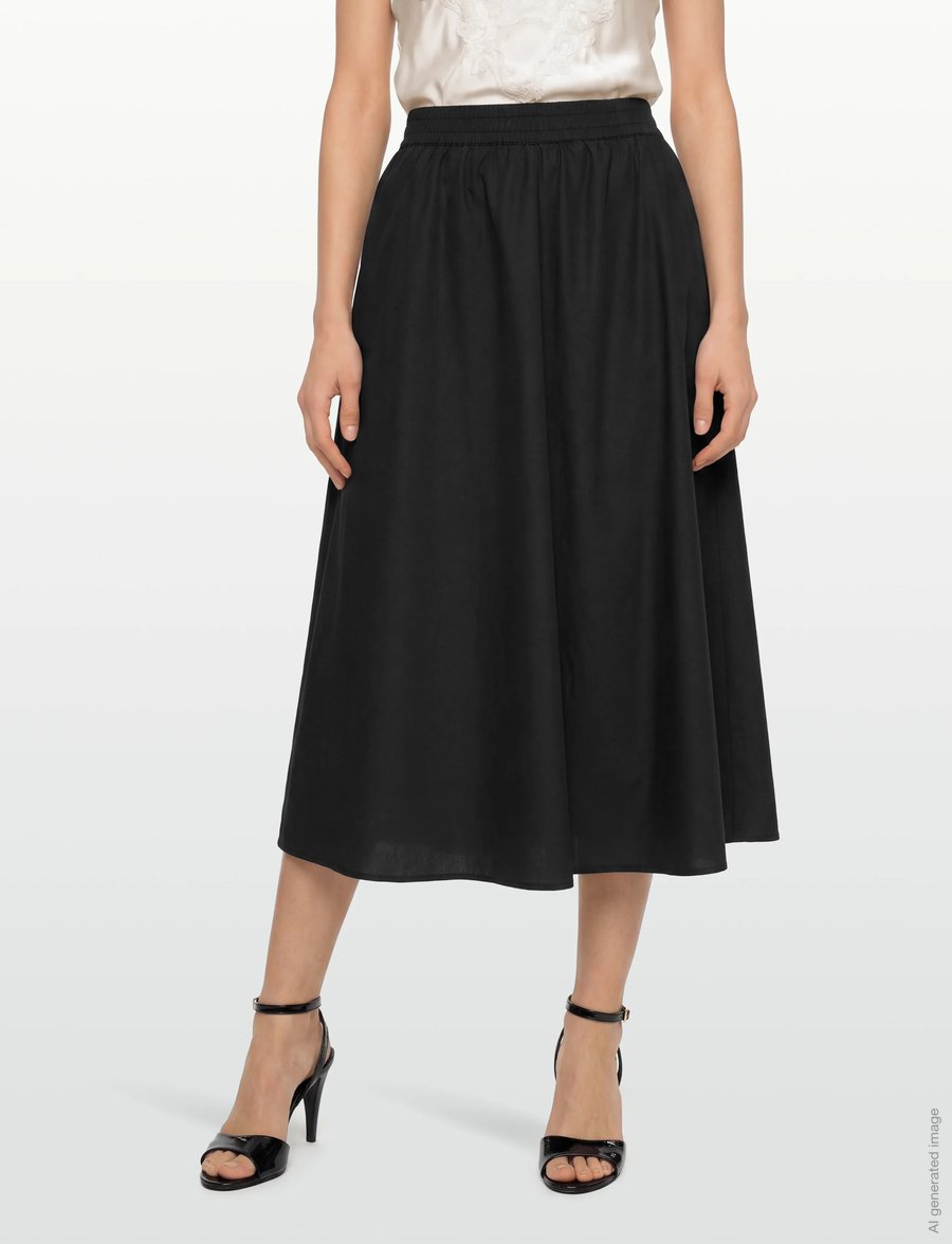 FREE/QUENT - FQBREEZE-SKIRT - midi-röcke - black - 3