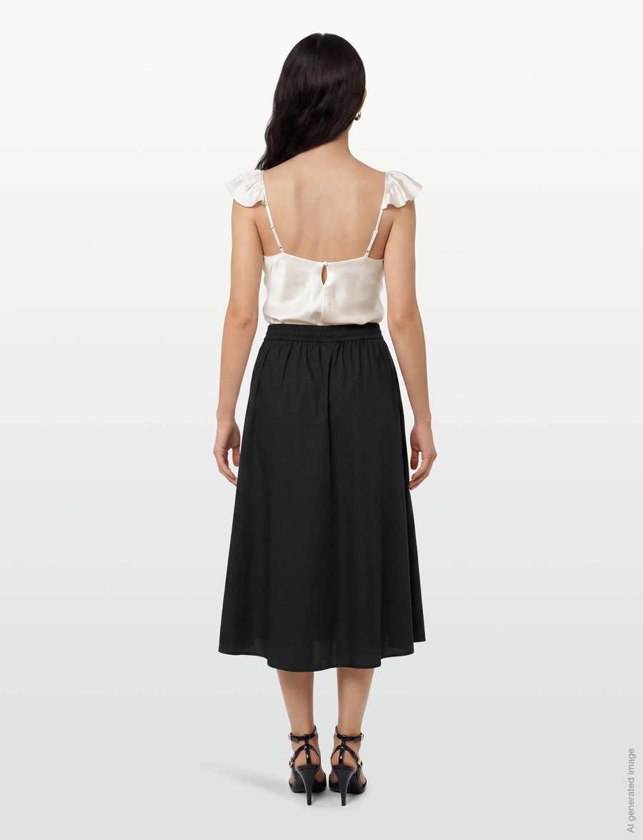 FREE/QUENT - FQBREEZE-SKIRT - midi-röcke - black - 4
