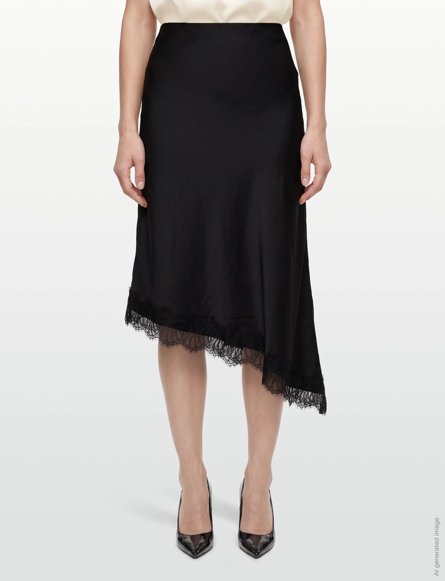 FREE/QUENT - FQDOVA-SKIRT - midi-röcke - black w. black - 3