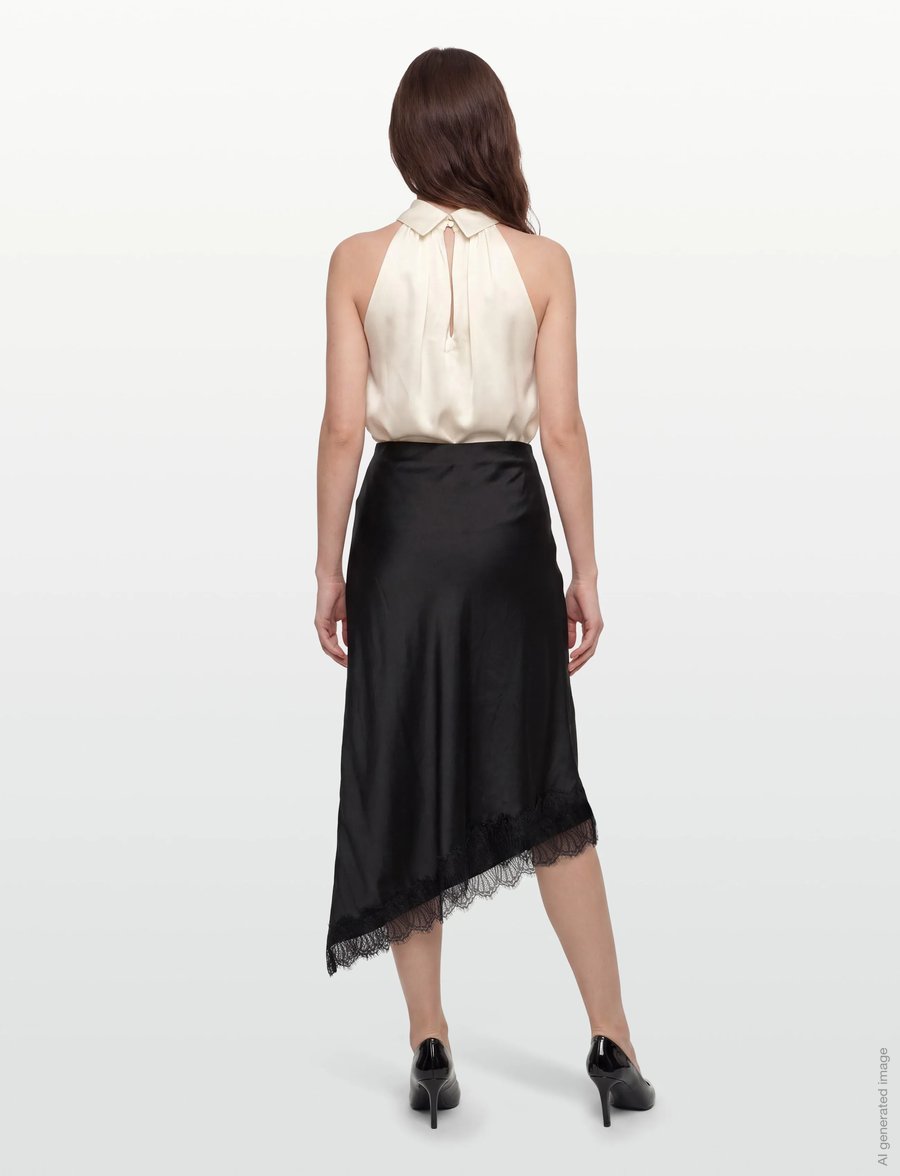 FREE/QUENT - FQDOVA-SKIRT - midi-röcke - black w. black - 4