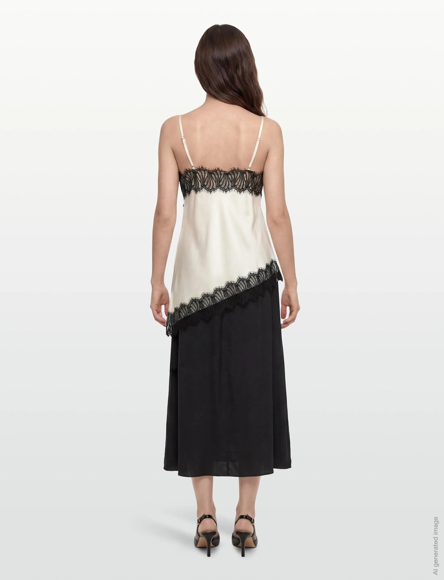 FREE/QUENT - FQDOVA-TOP - linnen - moonbeam w. black - 5