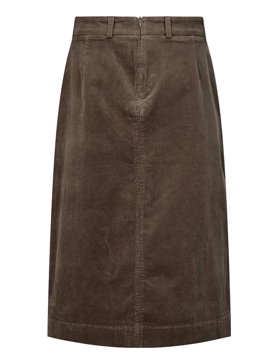 FREE/QUENT - FQCORDY-SKIRT - midi-röcke - morel - 2