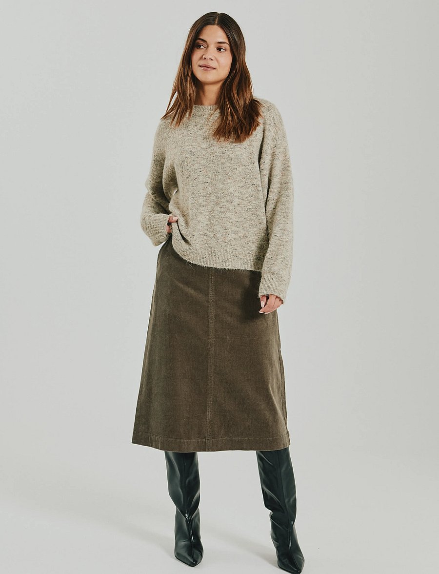 FREE/QUENT - FQCORDY-SKIRT - midi-röcke - morel - 0