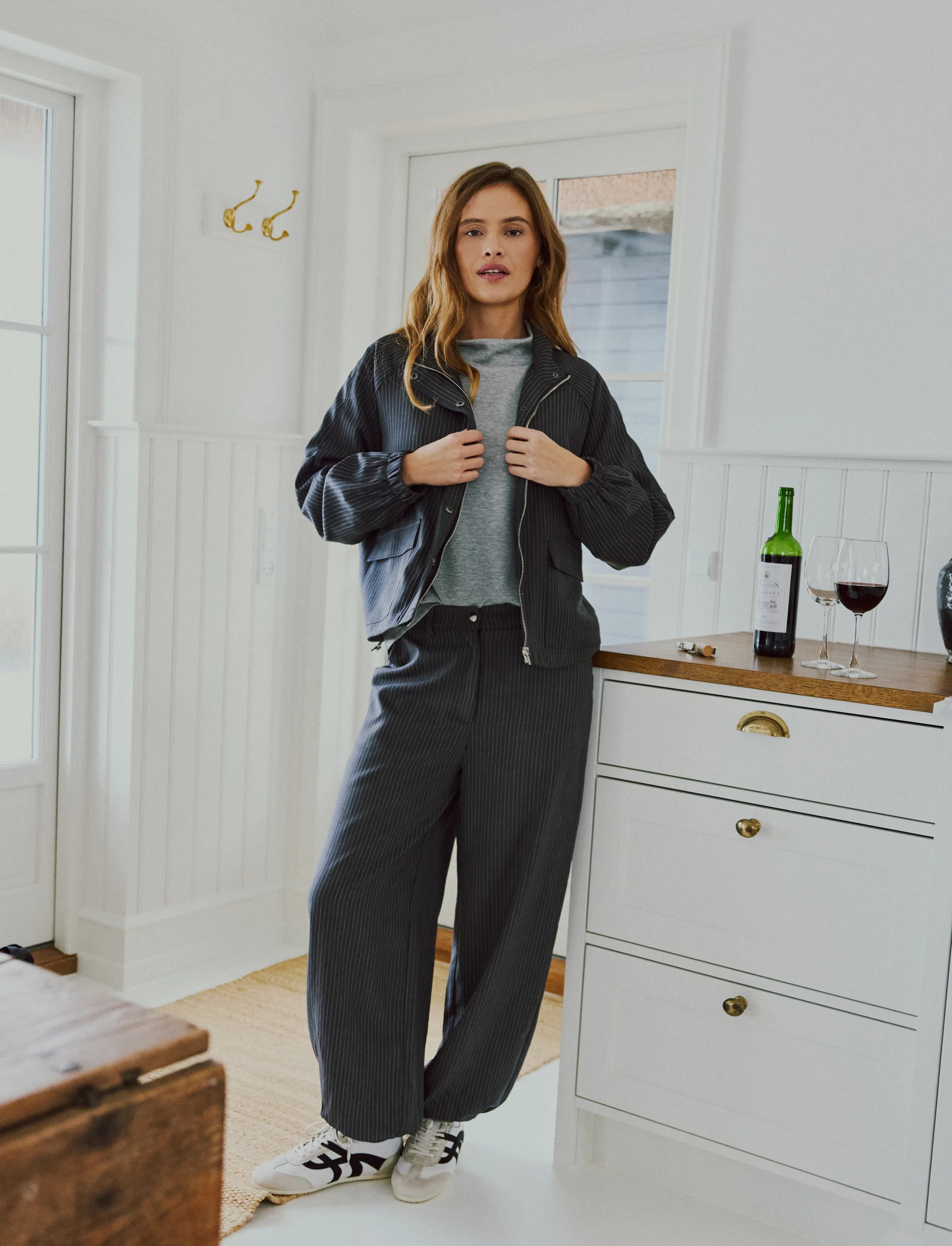 FREE/QUENT FQMALI-JACKET - FREE|QUENT - DARK GREY MEL W STAR OFF-WHITE / grey