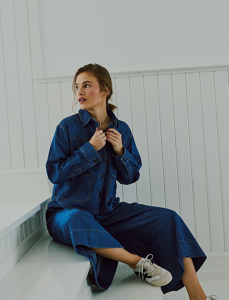 FREE/QUENT - FQLISEA-JACKET - forårsjakker - medium blue denim - 3