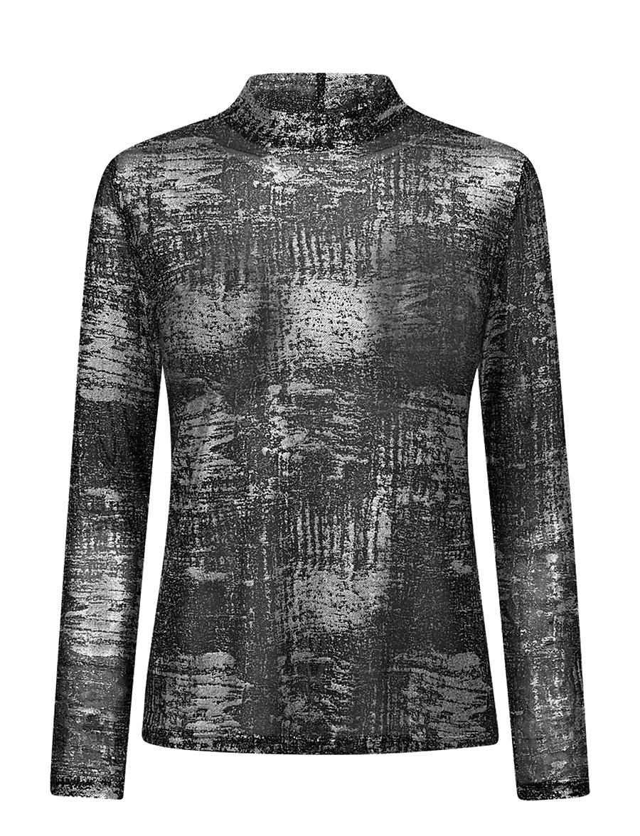 FREE/QUENT - FQISVA-TEE - turtlenecks - black w. silver - 0