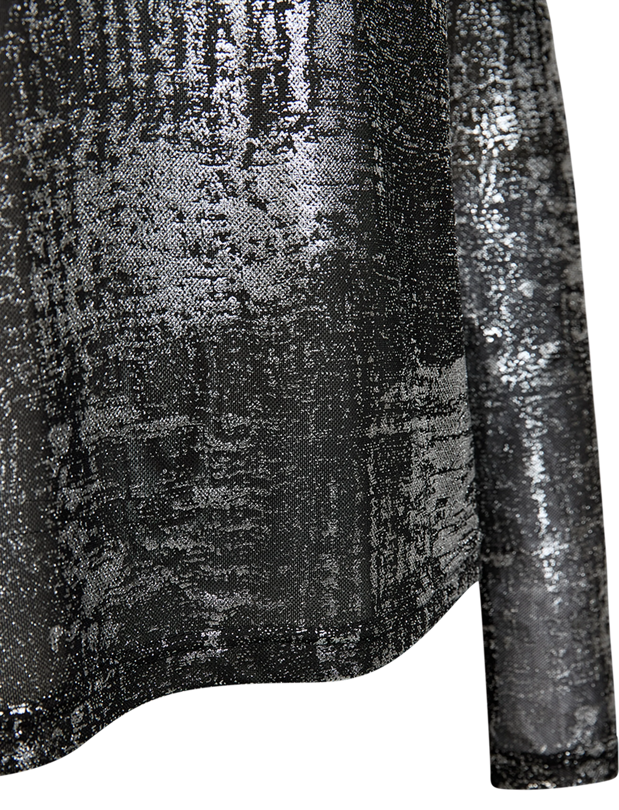 FREE/QUENT - FQISVA-TEE - turtlenecks - black w. silver - 2