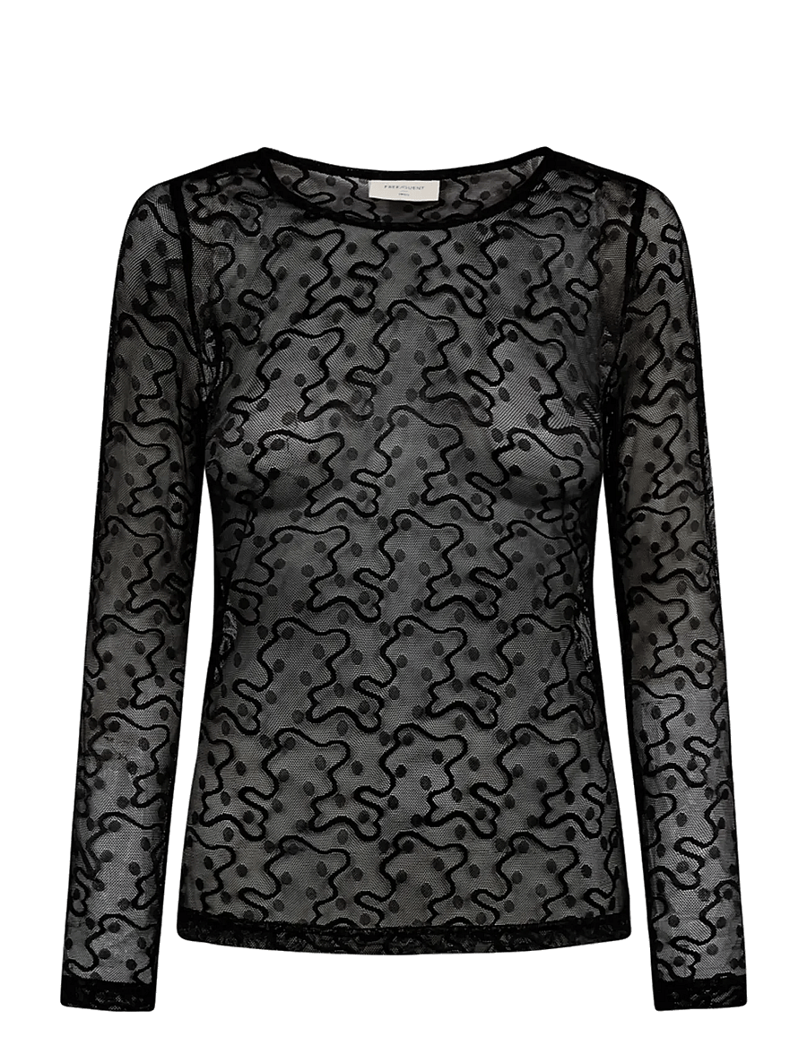 FREE/QUENT - FQISBY-TEE - long-sleeved tops - black - 1