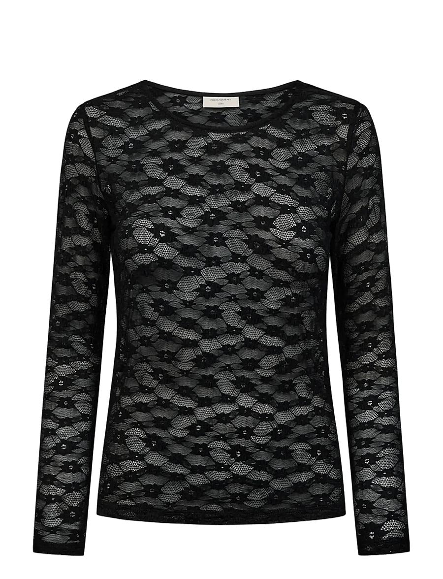 FREE/QUENT - FQIBENA-TEE - long-sleeved tops - black - 0
