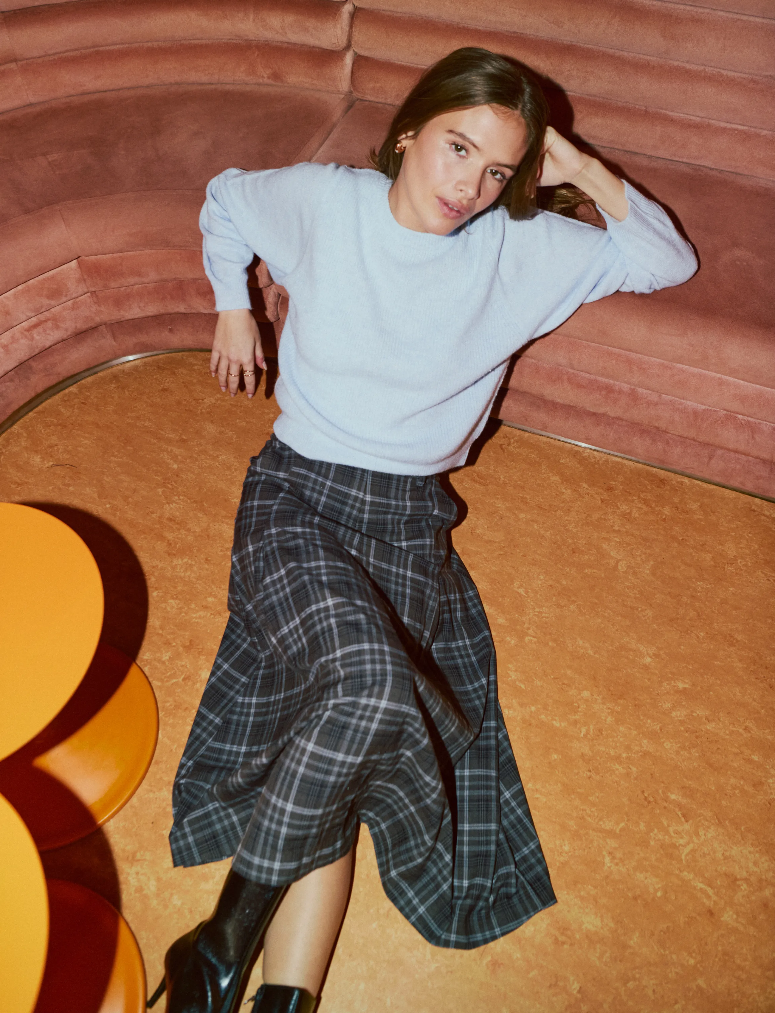 FREE/QUENT - FQKRIS-SKIRT - plisserade kjolar - mole w. chambray blue - 3