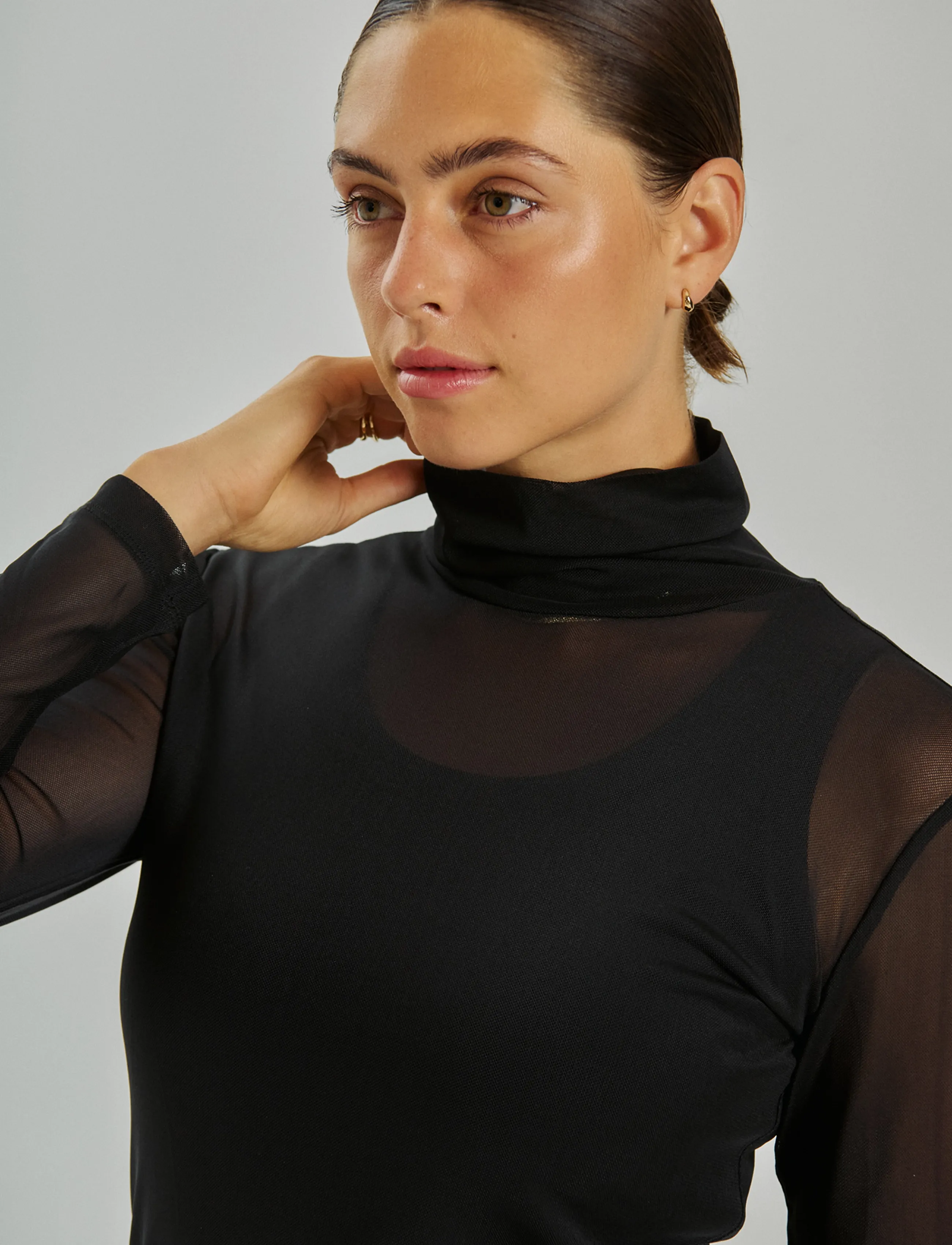 FREE/QUENT - FQMESHKA-TEE - turtlenecks - black - 3