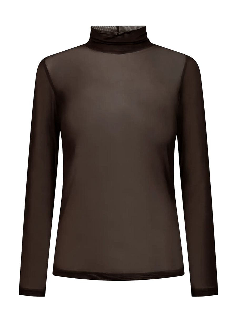 FREE/QUENT - FQMESHKA-TEE - kõrge kaelusega kudumid - mole - 0