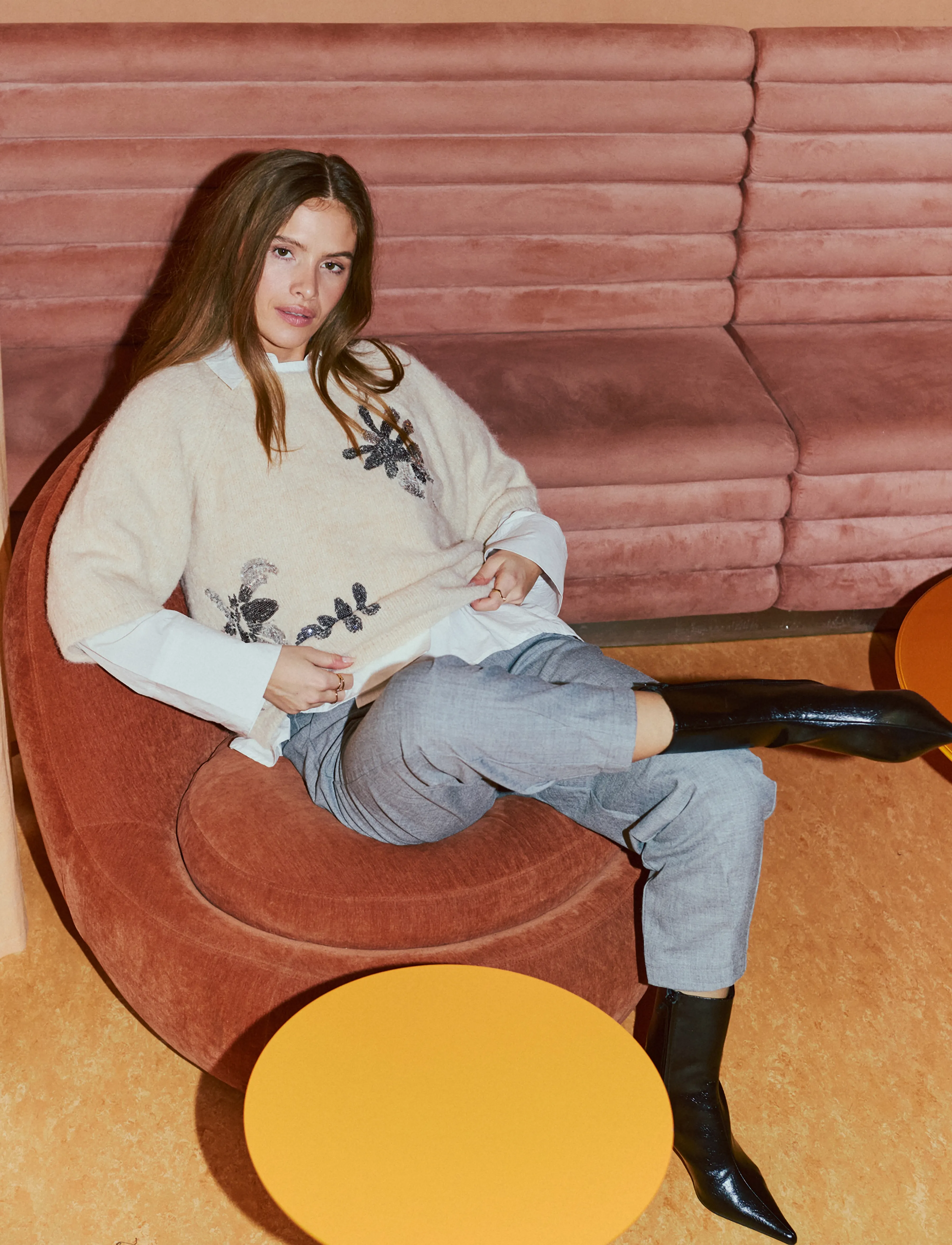FREE/QUENT - FQGRSKRELA-PULLOVER - moonbeam mel. w. silver - 3