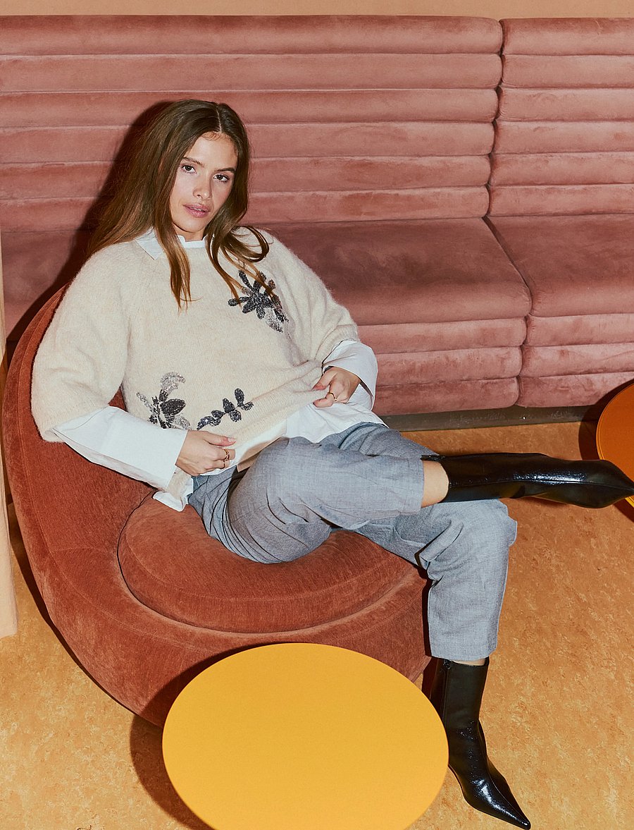 FREE/QUENT - FQGRSKRELA-PULLOVER - moonbeam mel. w. silver - 3