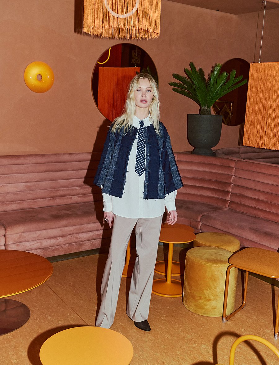 FREE/QUENT - FQJOLENE-JACKET - navy blazer w. star off-white - 0