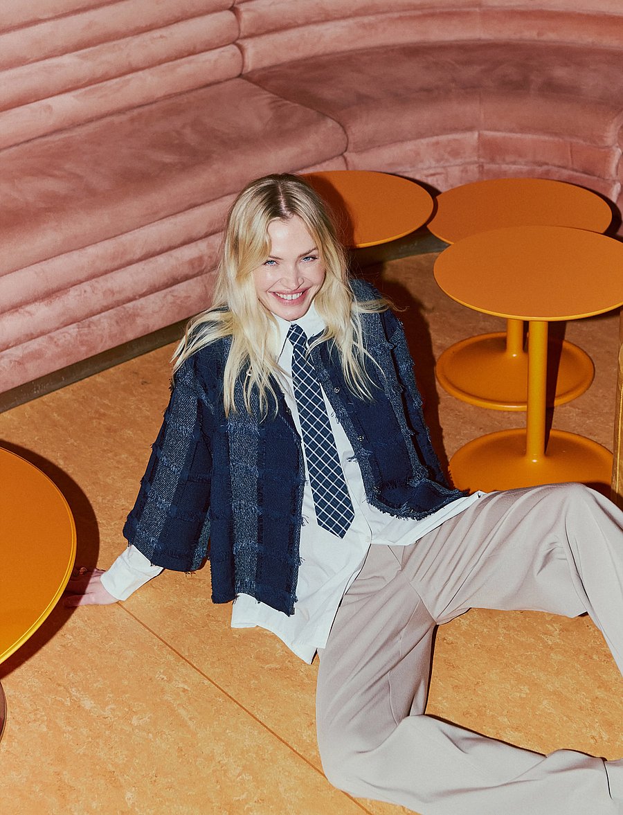FREE/QUENT - FQJOLENE-JACKET - navy blazer w. star off-white - 3