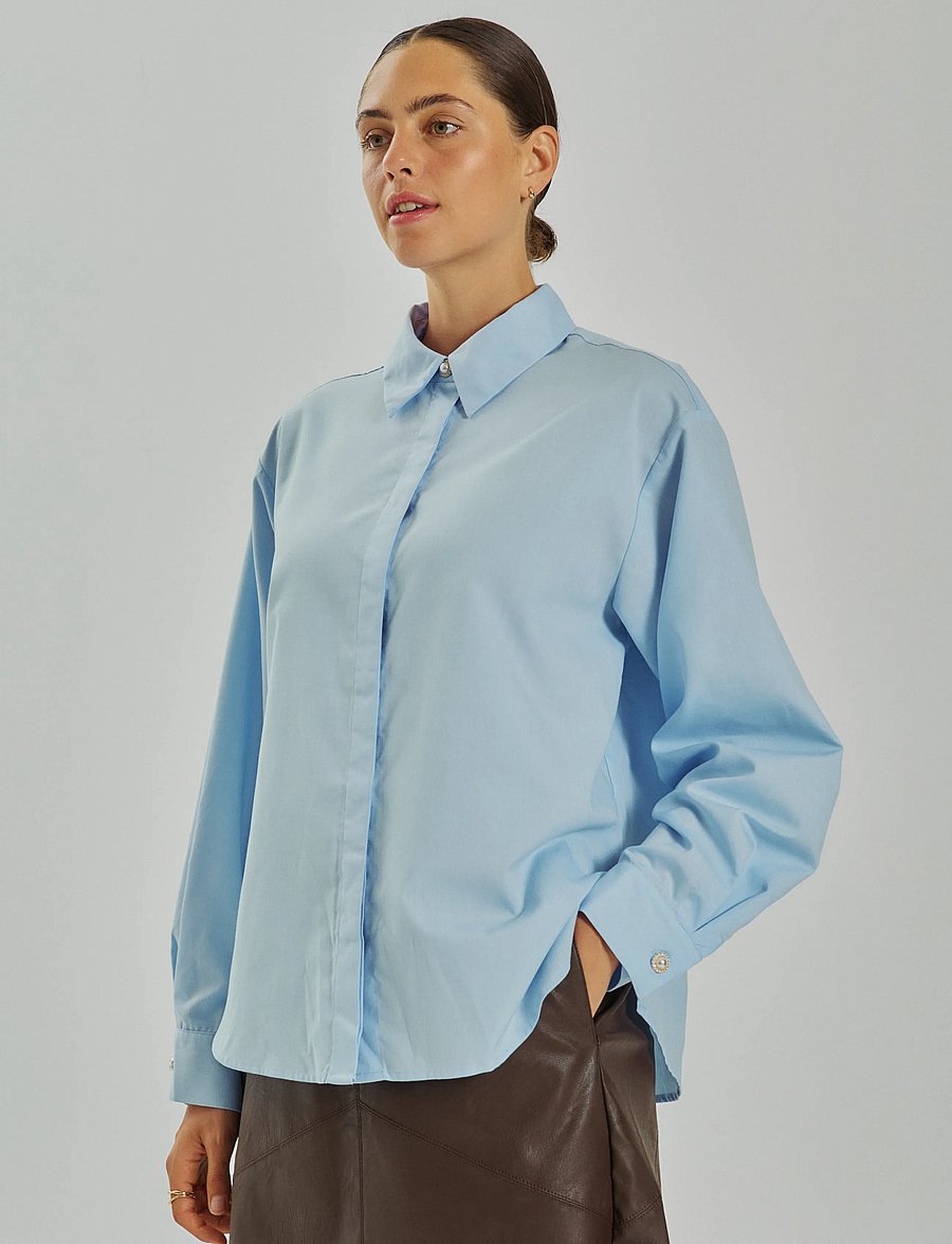 FREE/QUENT - FQFLYNN-SHIRT - langærmede skjorter - chambray blue - 0
