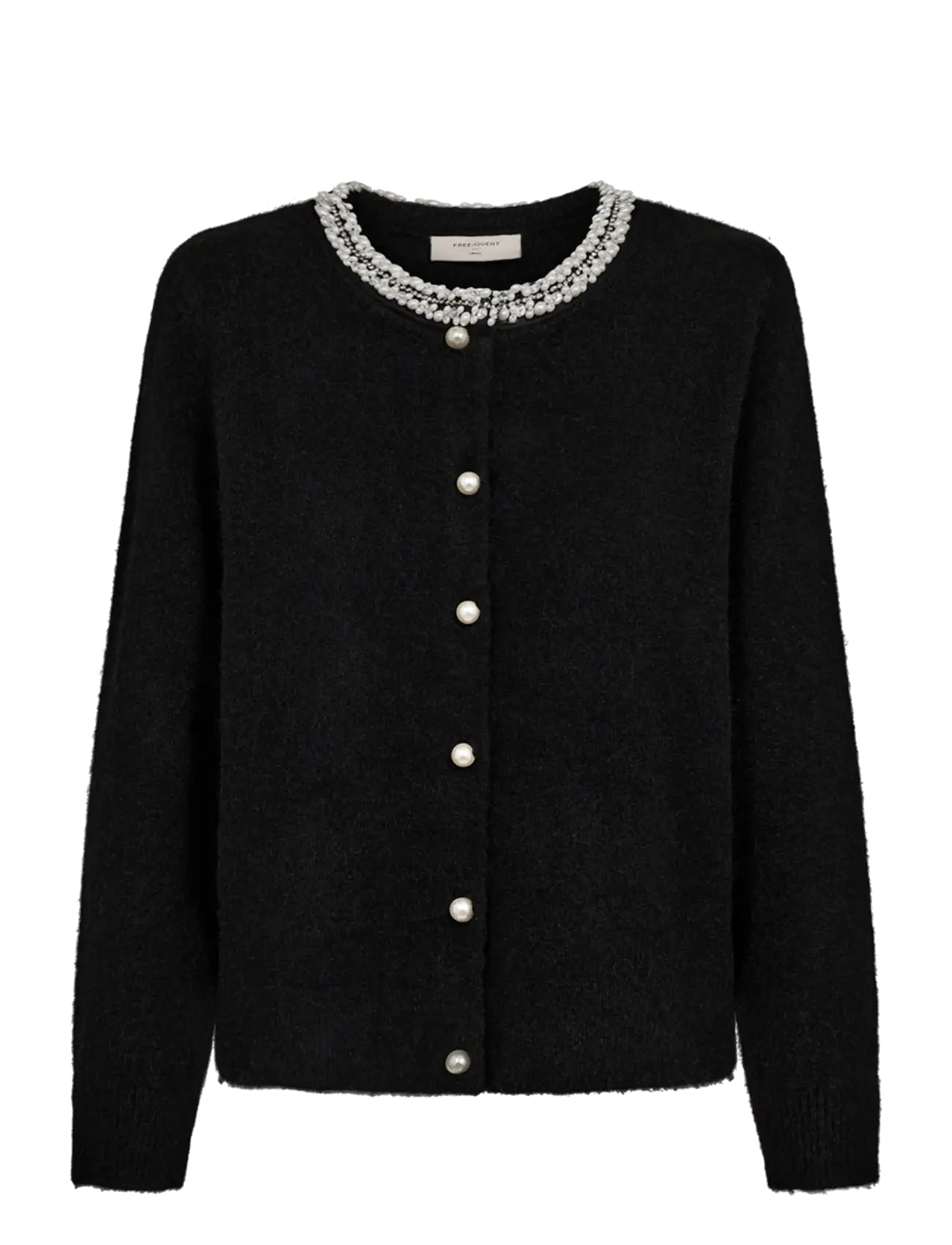 FREE/QUENT FQGRSFLIRT-CARDIGAN - Strickjacken - BLACK / black
