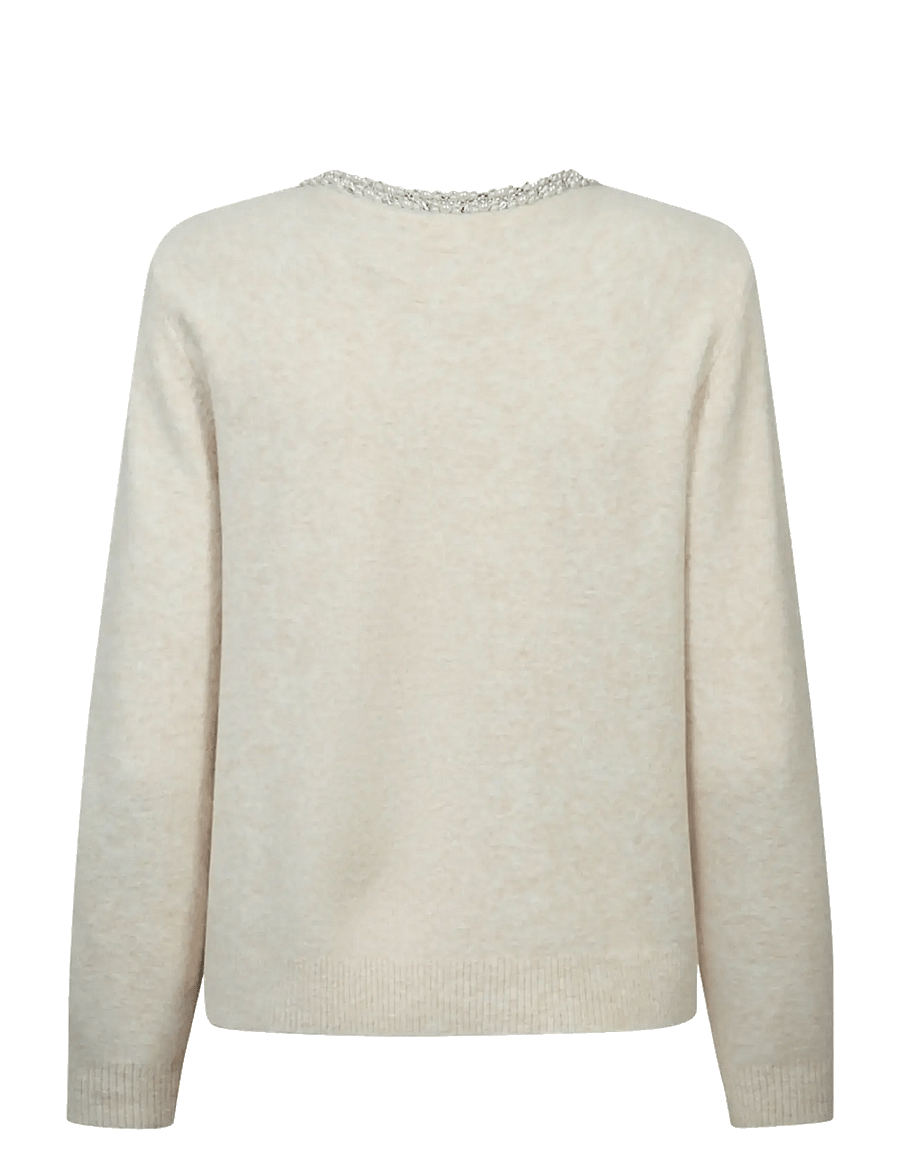 FREE/QUENT - FQGRSFLIRT-CARDIGAN - cardigans - moonbeam melange - 1