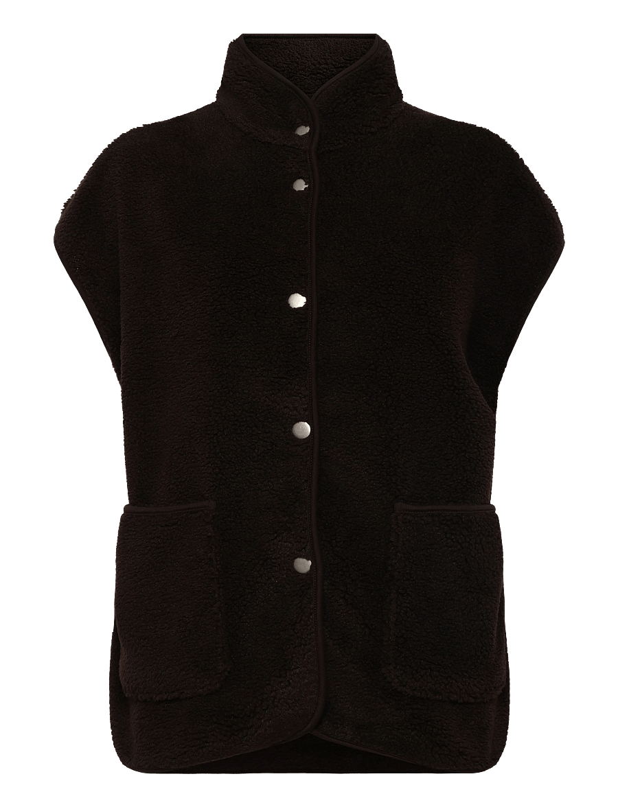 FREE/QUENT - FQTEDDY-WAISTCOAT - teddy-vestid - mole - 1