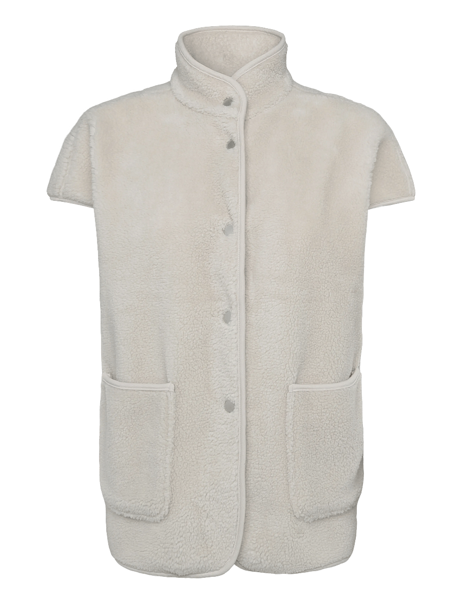 FREE/QUENT - FQTEDDY-WAISTCOAT - teddy-vestid - moonbeam - 0