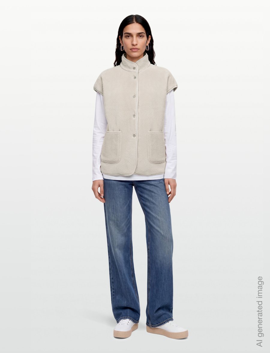 FREE/QUENT - FQTEDDY-WAISTCOAT - fleece- und teddy-westen - moonbeam - 0