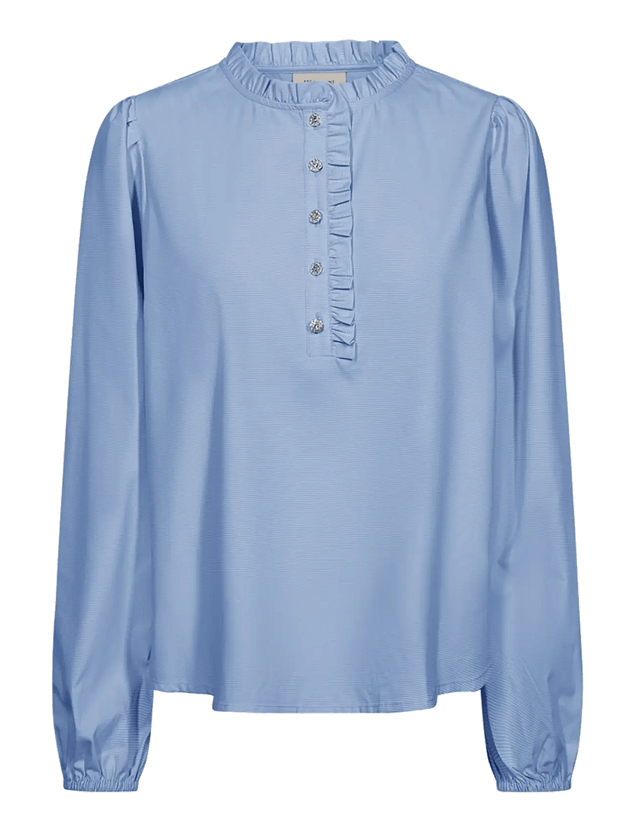 FREE/QUENT - FQFRIVA-BLOUSE - langærmede bluser - star off-white w chambray blue - 1
