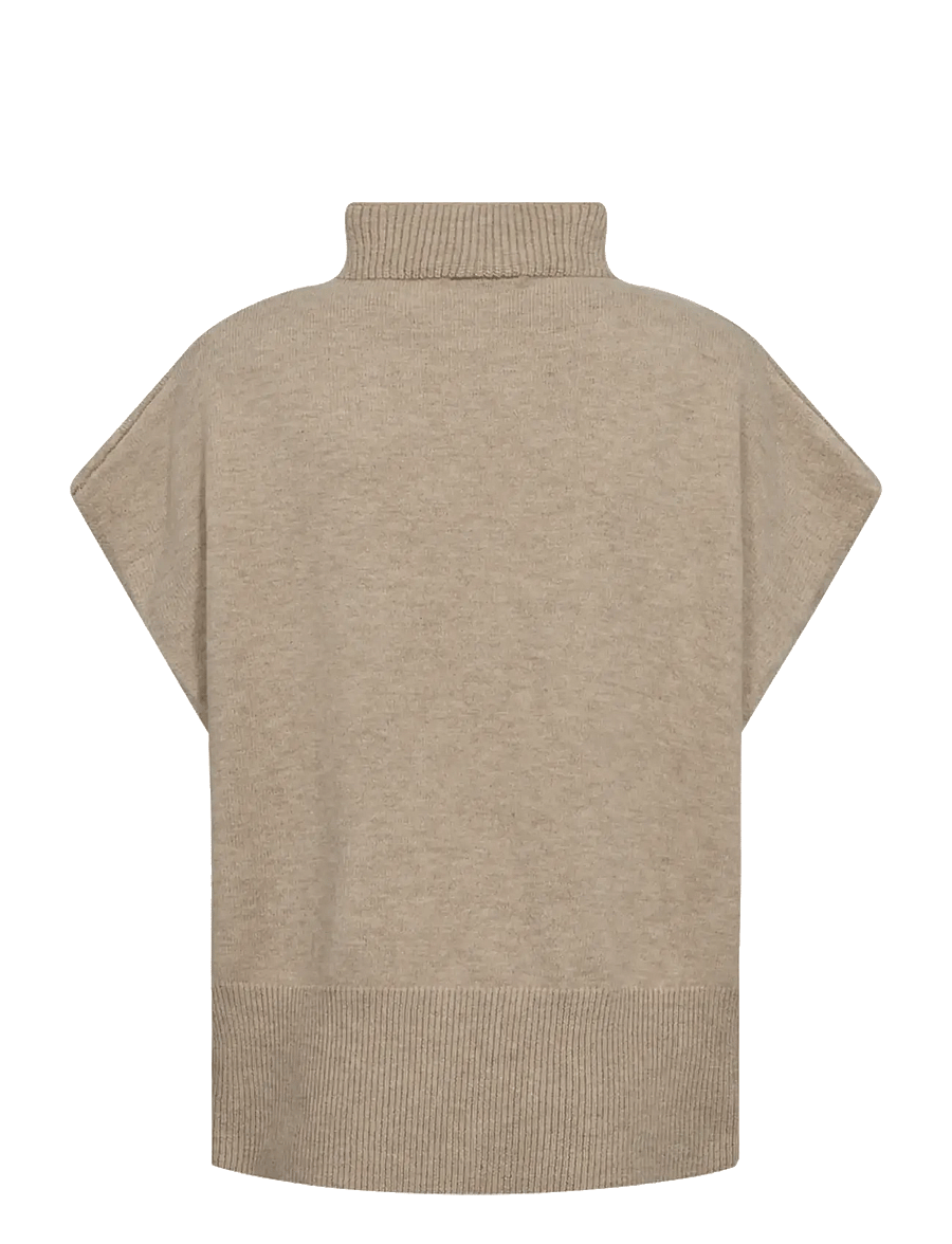 FREE/QUENT - FQESCAPSY-VEST - kootud vestid - oyster grey melange - 1