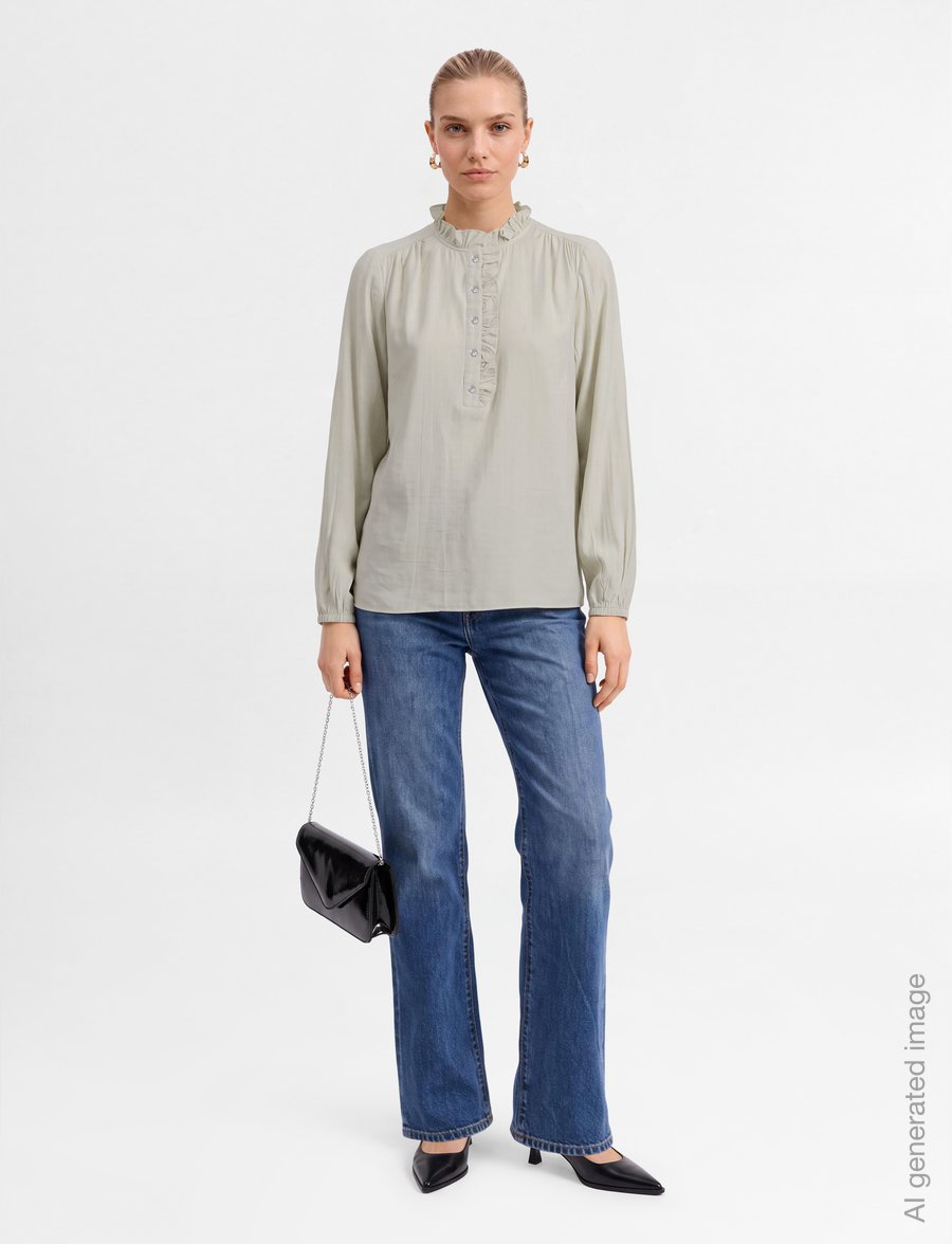 FREE/QUENT - FQMAGDA-BLOUSE - langærmede bluser - moonbeam - 0