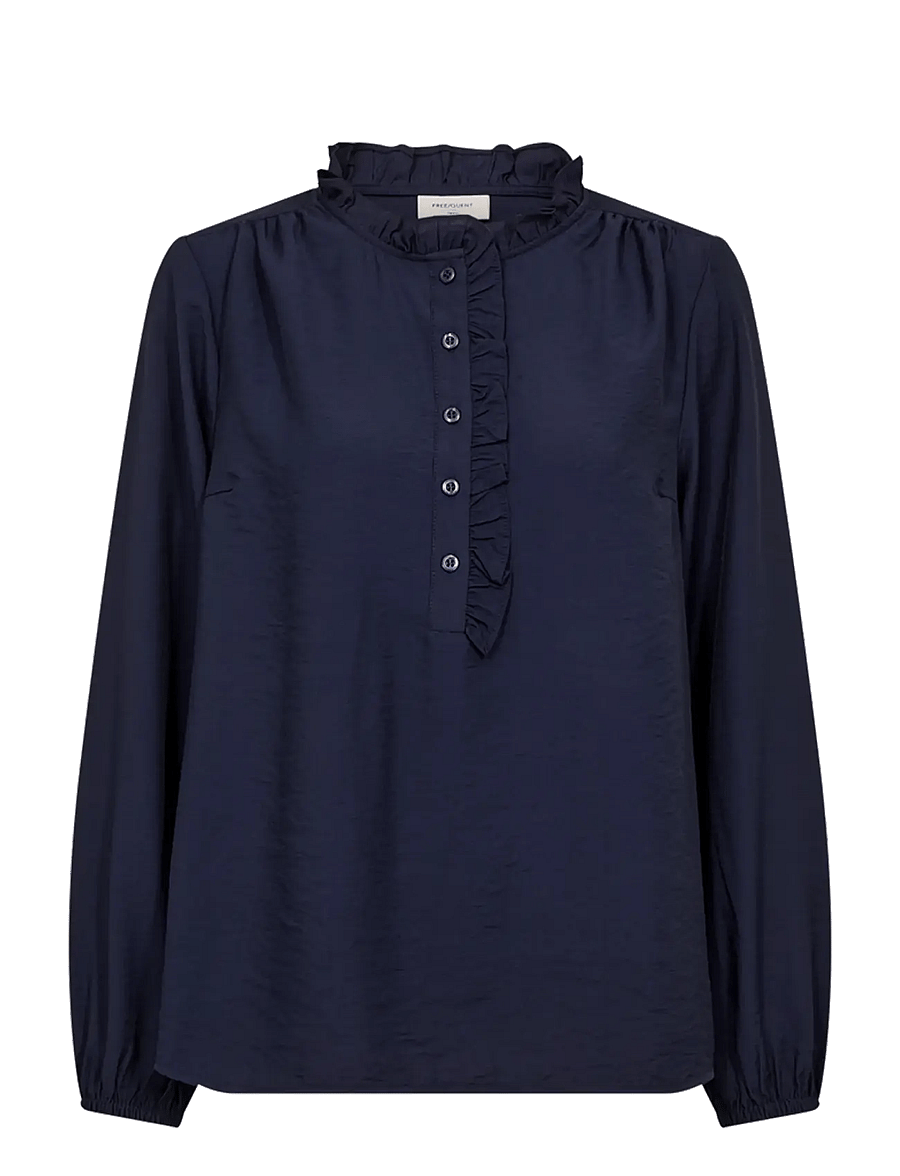 FREE/QUENT - FQMAGDA-BLOUSE - pikkade varrukatega pluusid - navy blazer - 1