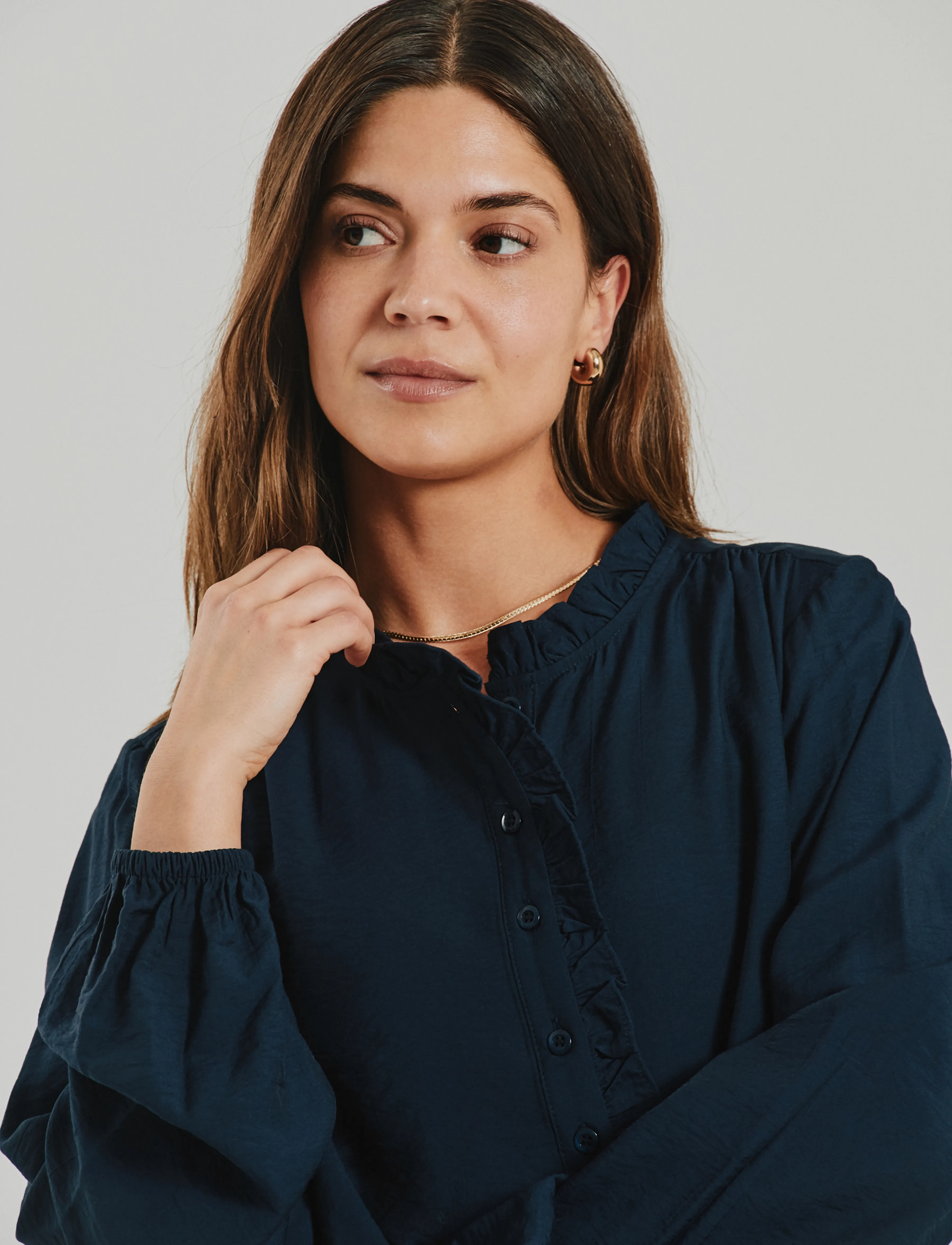 FREE/QUENT - FQMAGDA-BLOUSE - pikkade varrukatega pluusid - navy blazer - 4