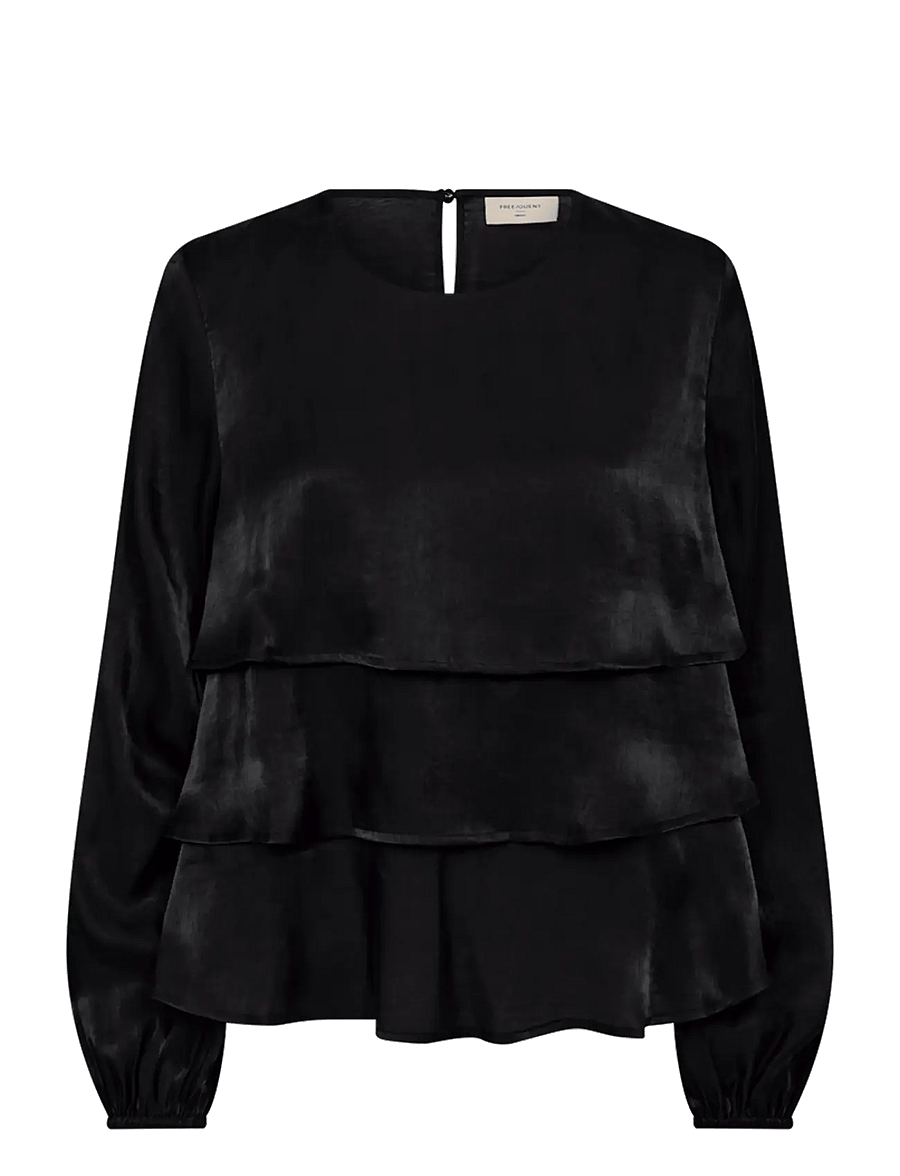 FREE/QUENT - FQTALIA-BLOUSE - long sleeved blouses - black - 1