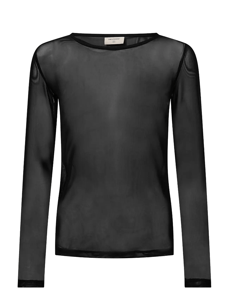 FREE/QUENT - FQMESHKA-TEE - long-sleeved tops - black - 1