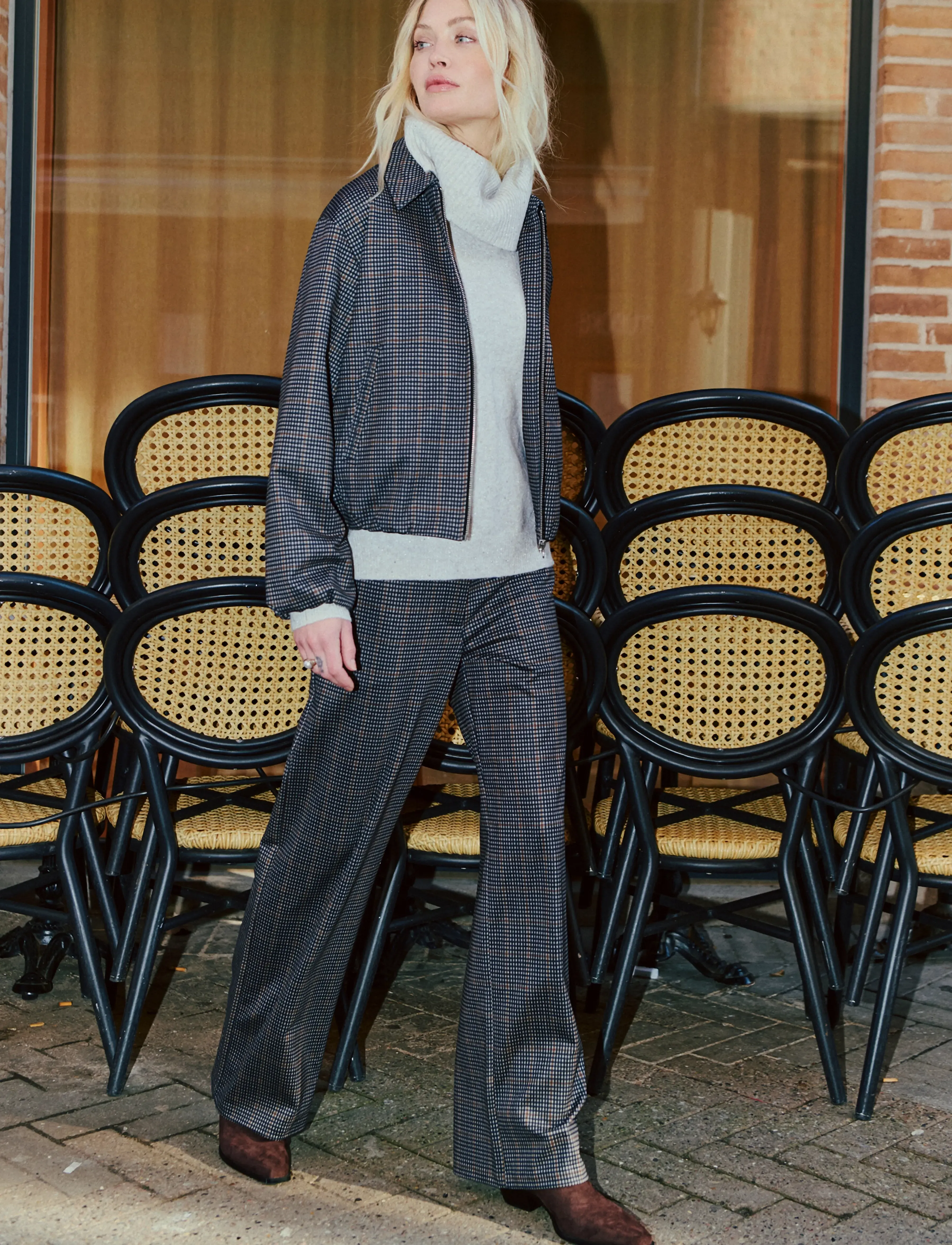 FREE/QUENT - FQNADUVA-PANTS - black w. desert taupe - 3