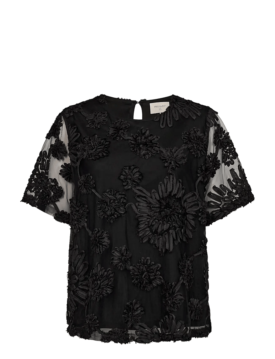 FREE/QUENT - FQSIRA-BLOUSE - kortærmede bluser - black - 1