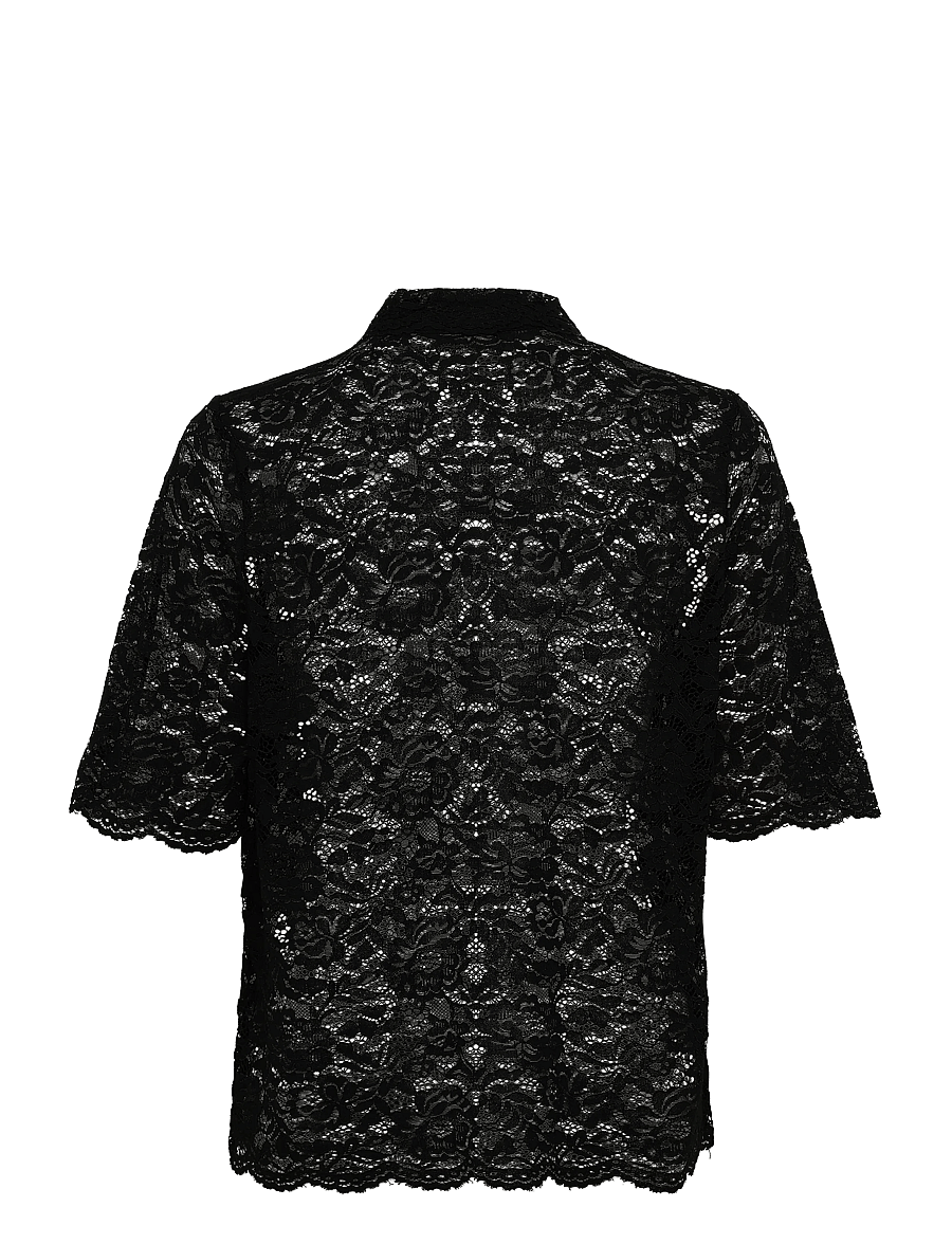 FREE/QUENT - FQLACINA-SHIRT - kurzärmlige hemden - black - 1