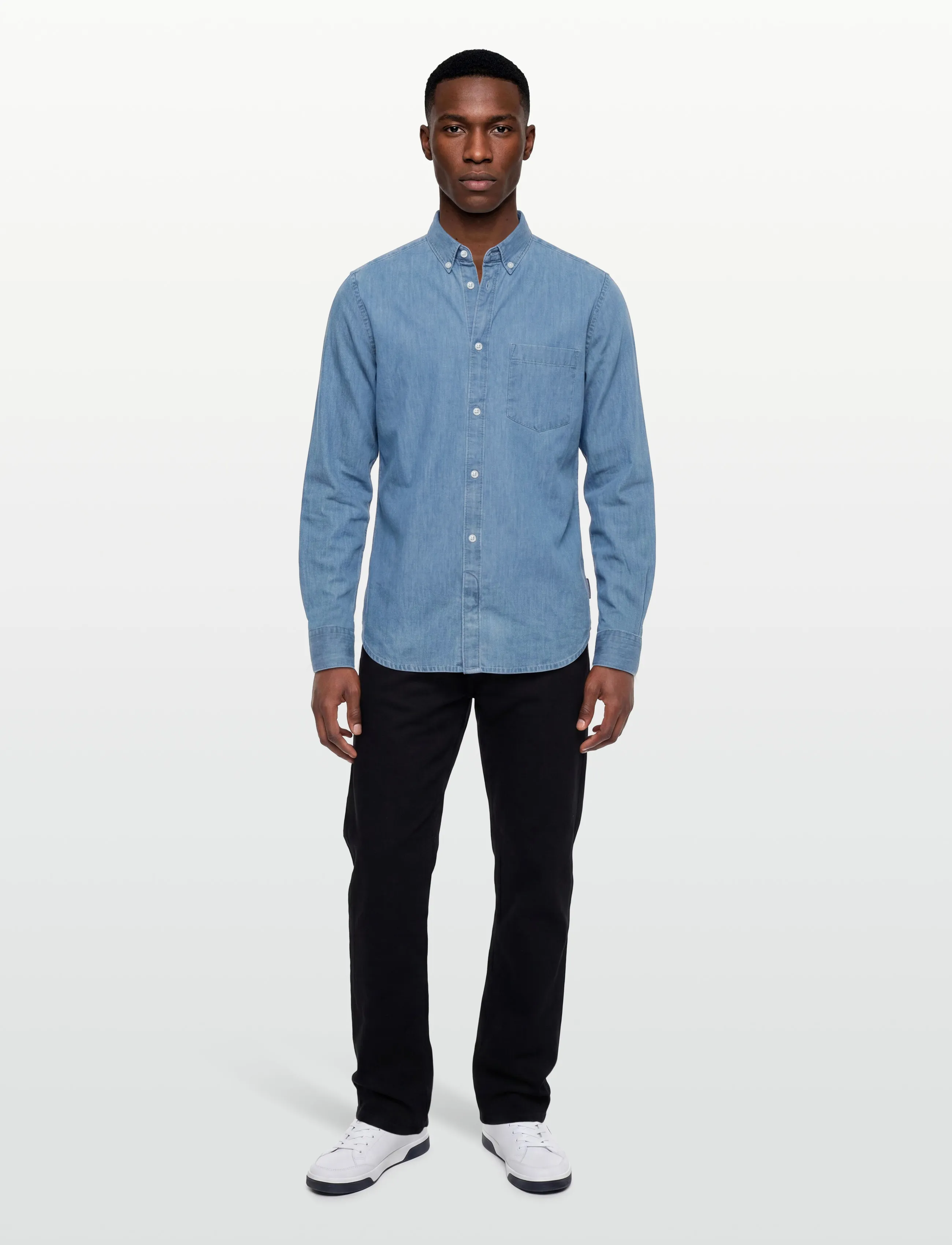 French Connection - DENIM LS MID WASH - casual skjorter - mid wash - 0