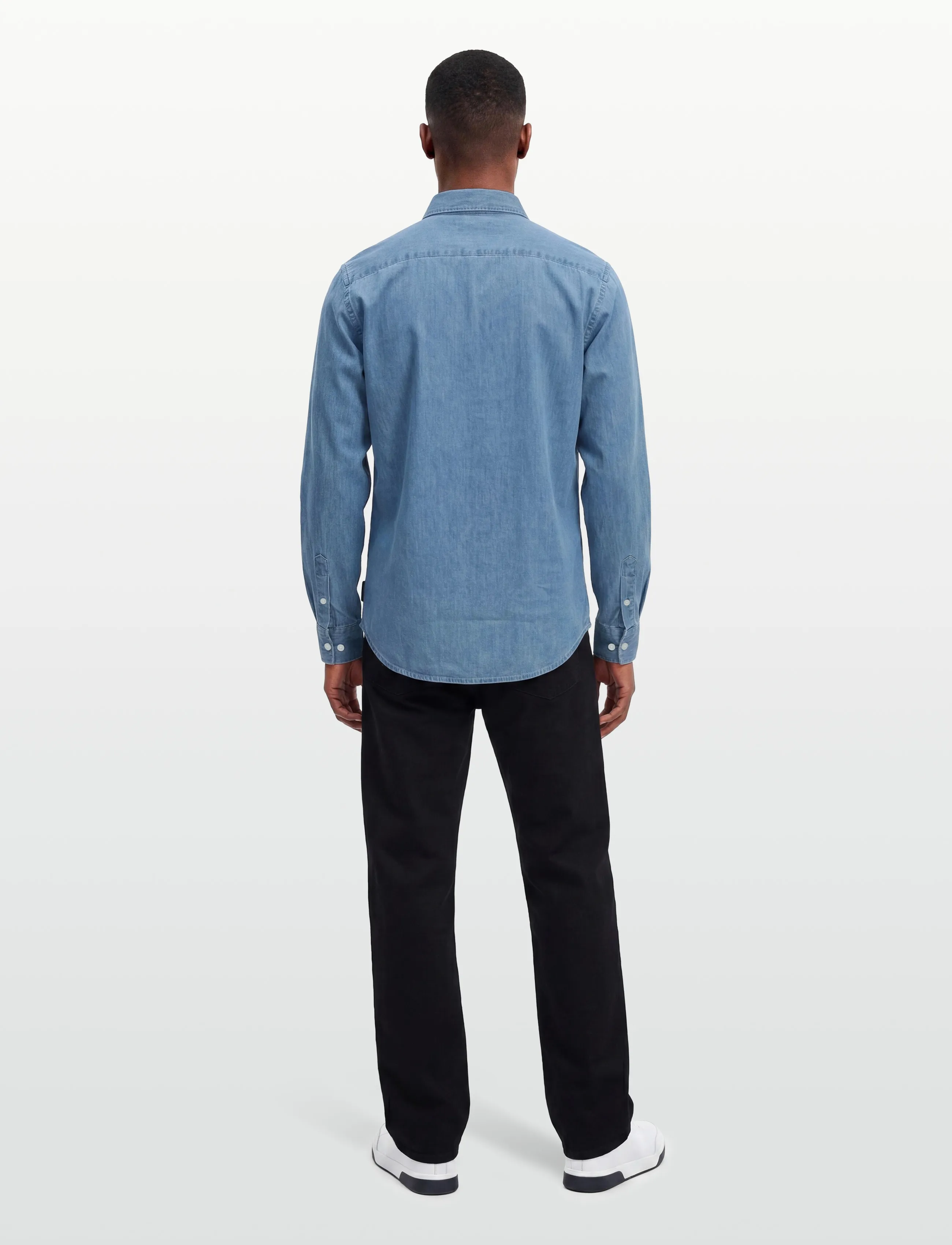 French Connection - DENIM LS MID WASH - casual skjorter - mid wash - 4