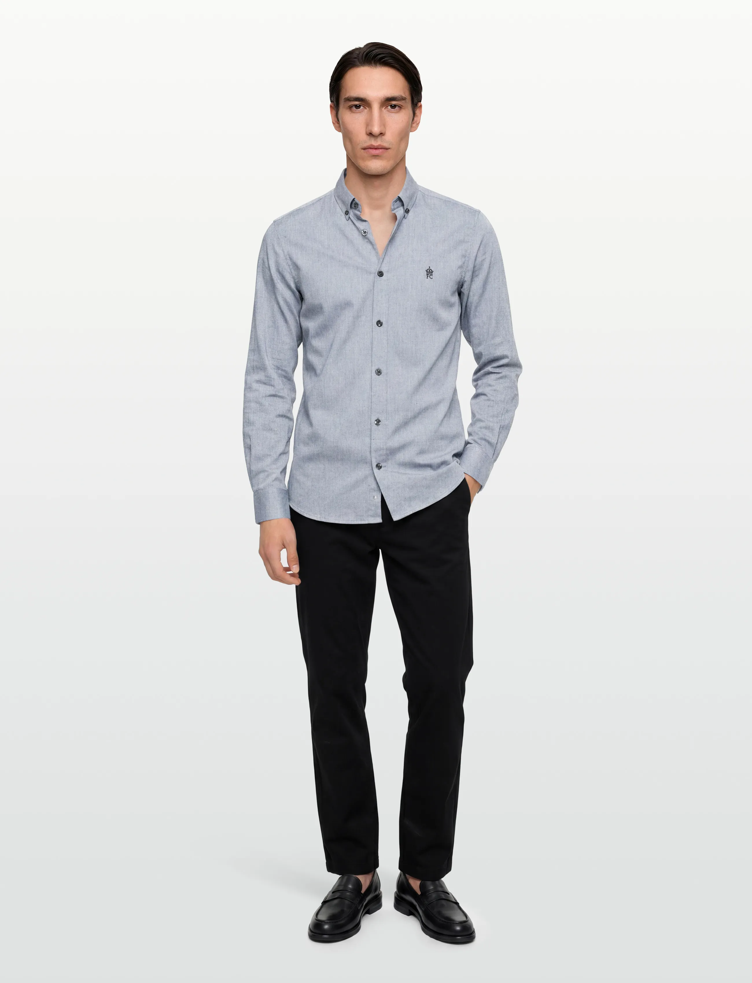 French Connection - OXFORD L/S T MARINE/MARINE - oxford skjorter - marine/marine - 0