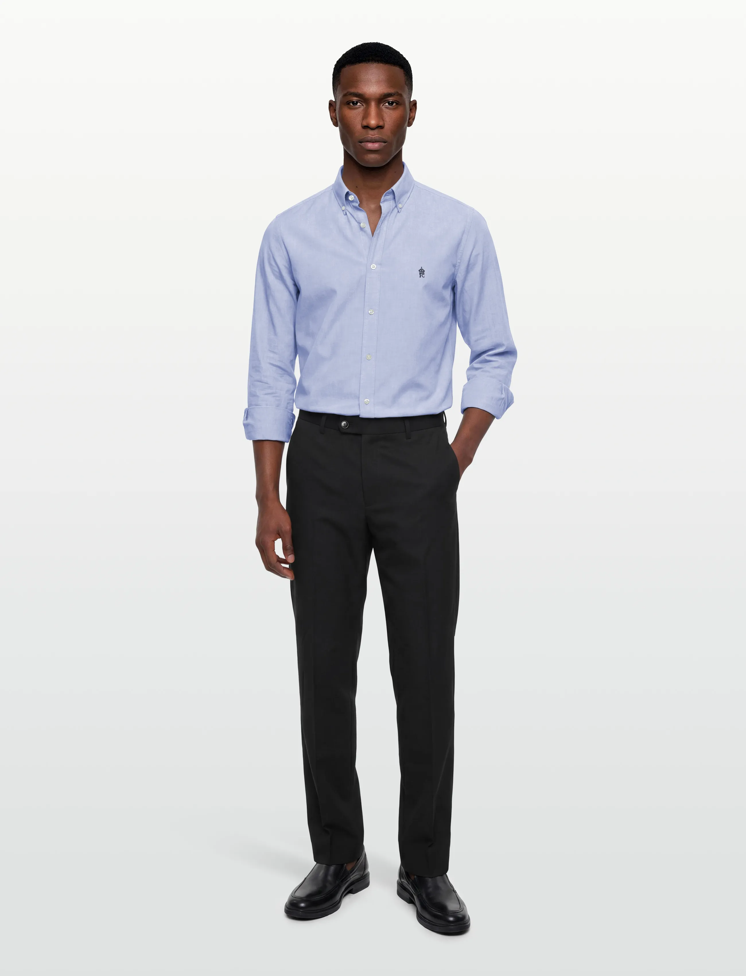 French Connection - OXFORD L/S T MARINE/MARINE - oxford skjorter - sky/marine - 0