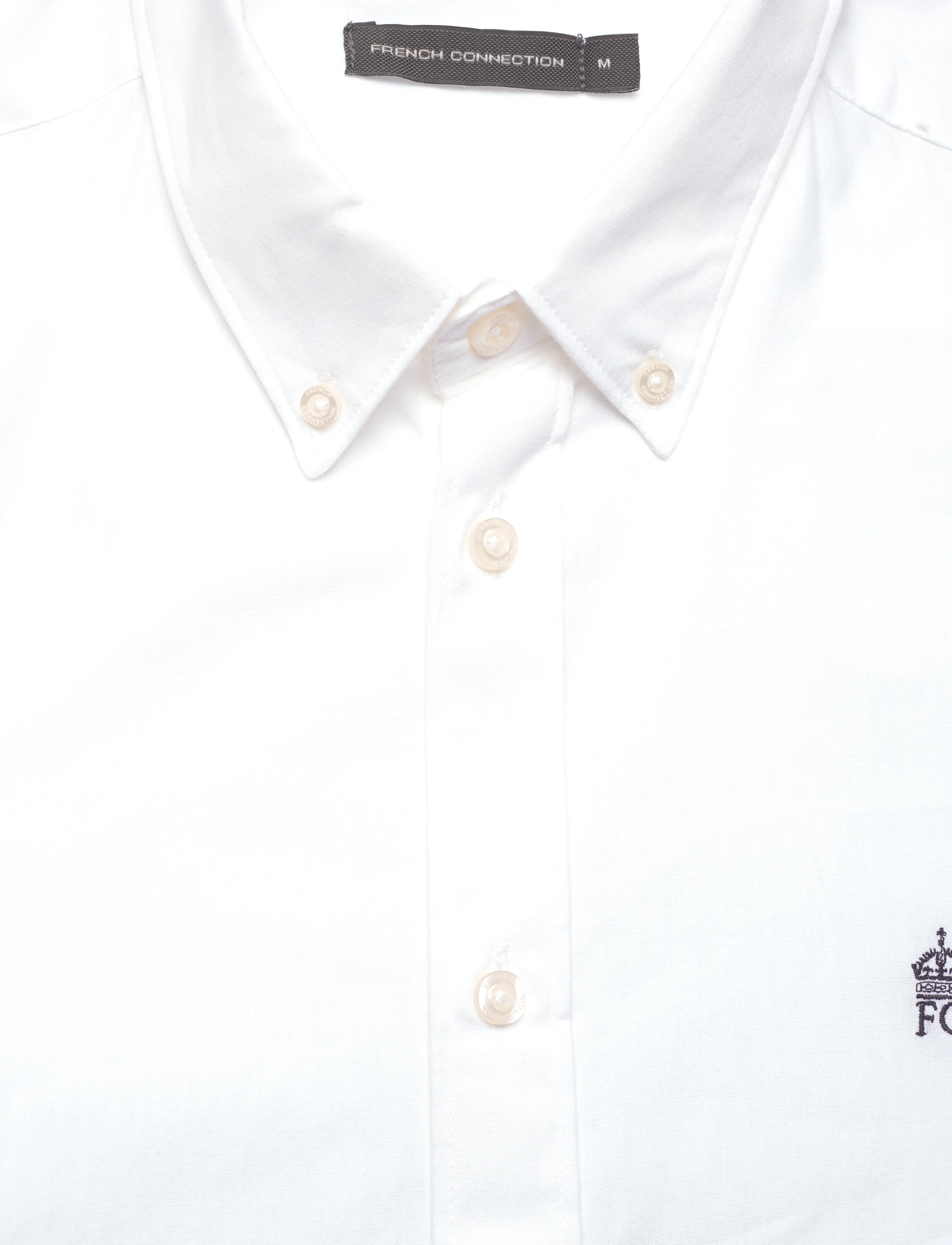 French Connection - OXFORD S/S T SKY/MARINE - oxfordi särgid - white/marine - 2