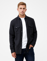 French Connection - 2 POCKET FLANNEL LS mr - tavalised t-särgid - charcoal mel - 2