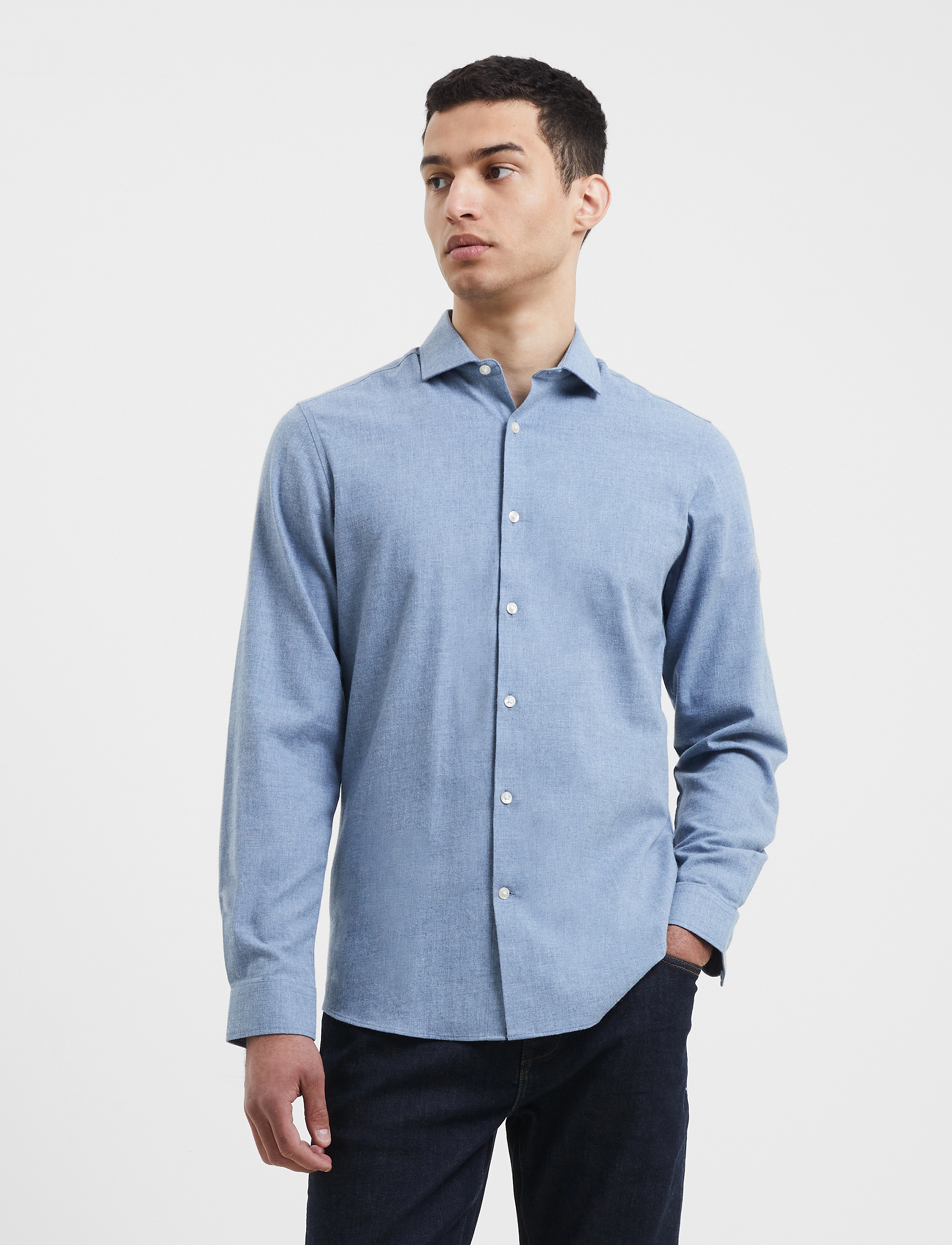 French Connection - BRUSHED MELANGE LS - lgt blue - 2
