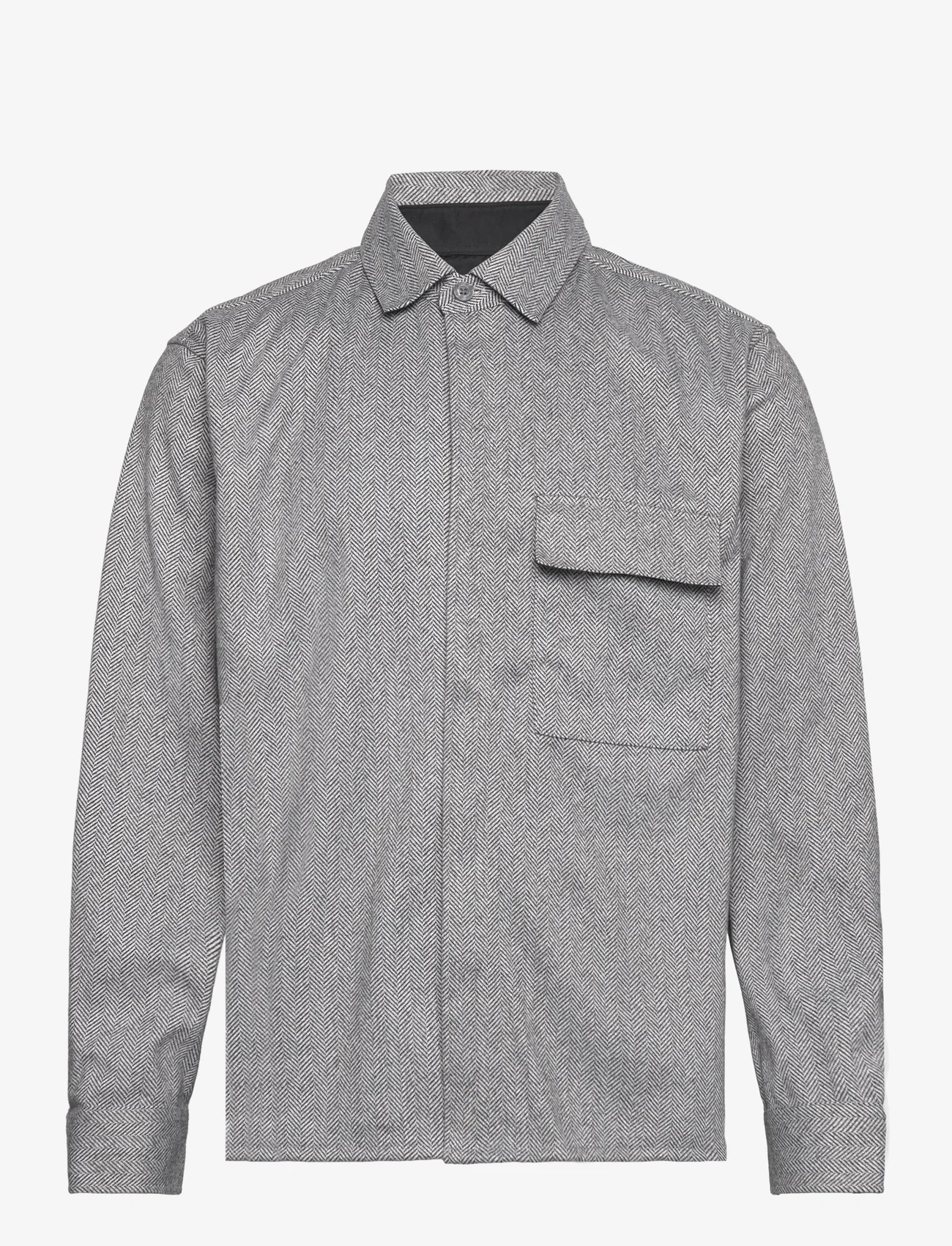 French Connection - HERRINGBONE LS - kasdienio stiliaus marškiniai - lgt grey - 0