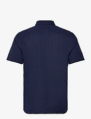 French Connection - SS SEERSUCKER CHECK SHIRT - short-sleeved shirts - navy - 1