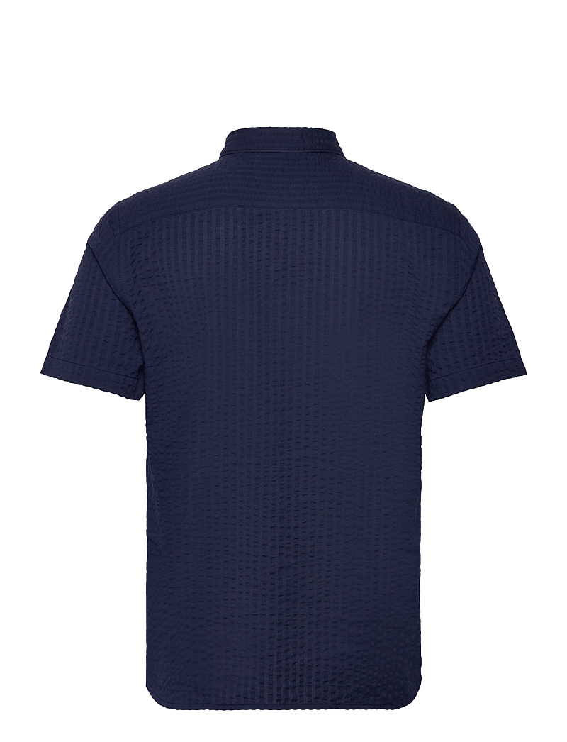 French Connection - SS SEERSUCKER CHECK SHIRT - kortærmede skjorter - navy - 2