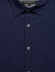 French Connection - SS SEERSUCKER CHECK SHIRT - short-sleeved shirts - navy - 5