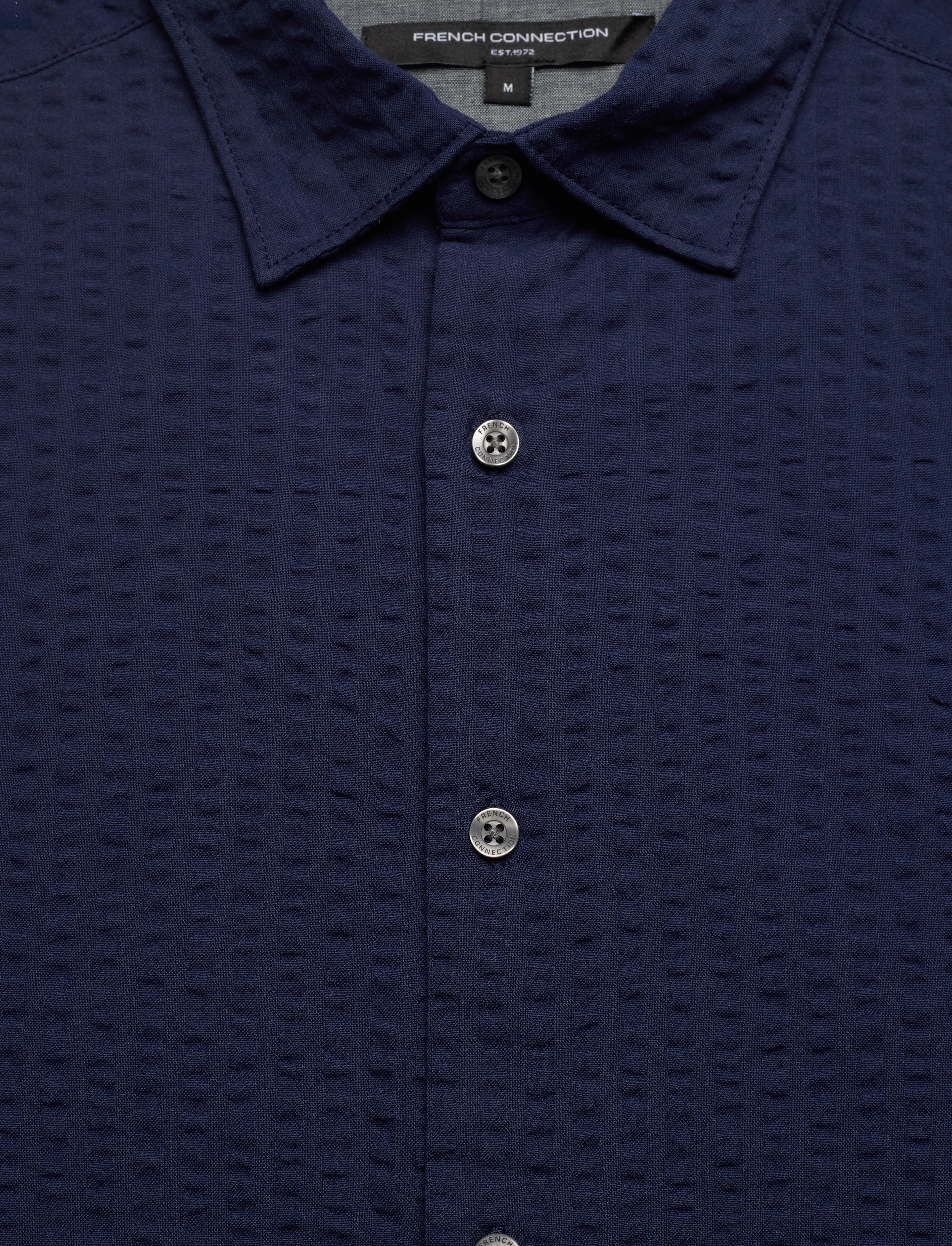 French Connection - SS SEERSUCKER CHECK SHIRT - navy - 5