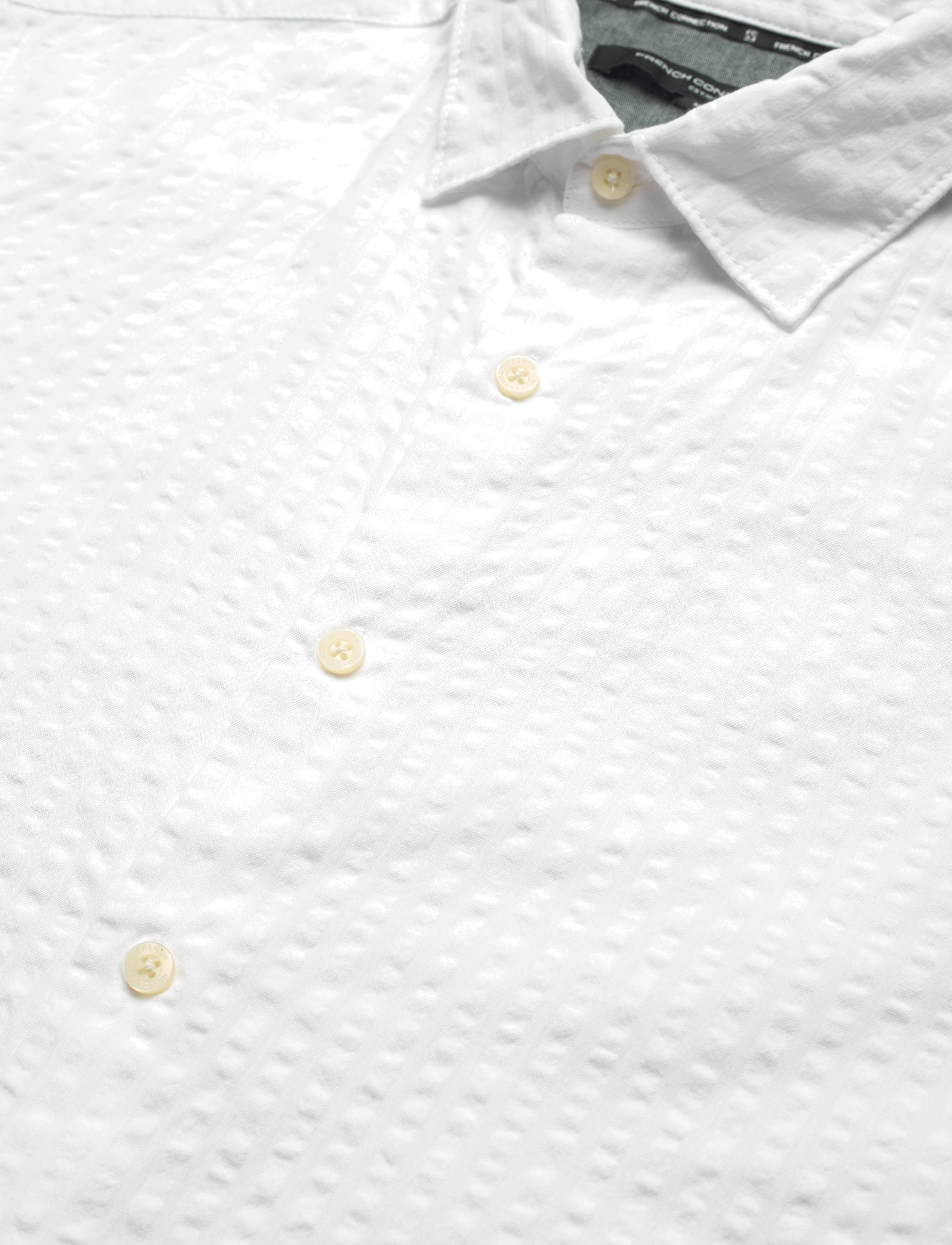 French Connection - SS SEERSUCKER CHECK SHIRT - white - 3