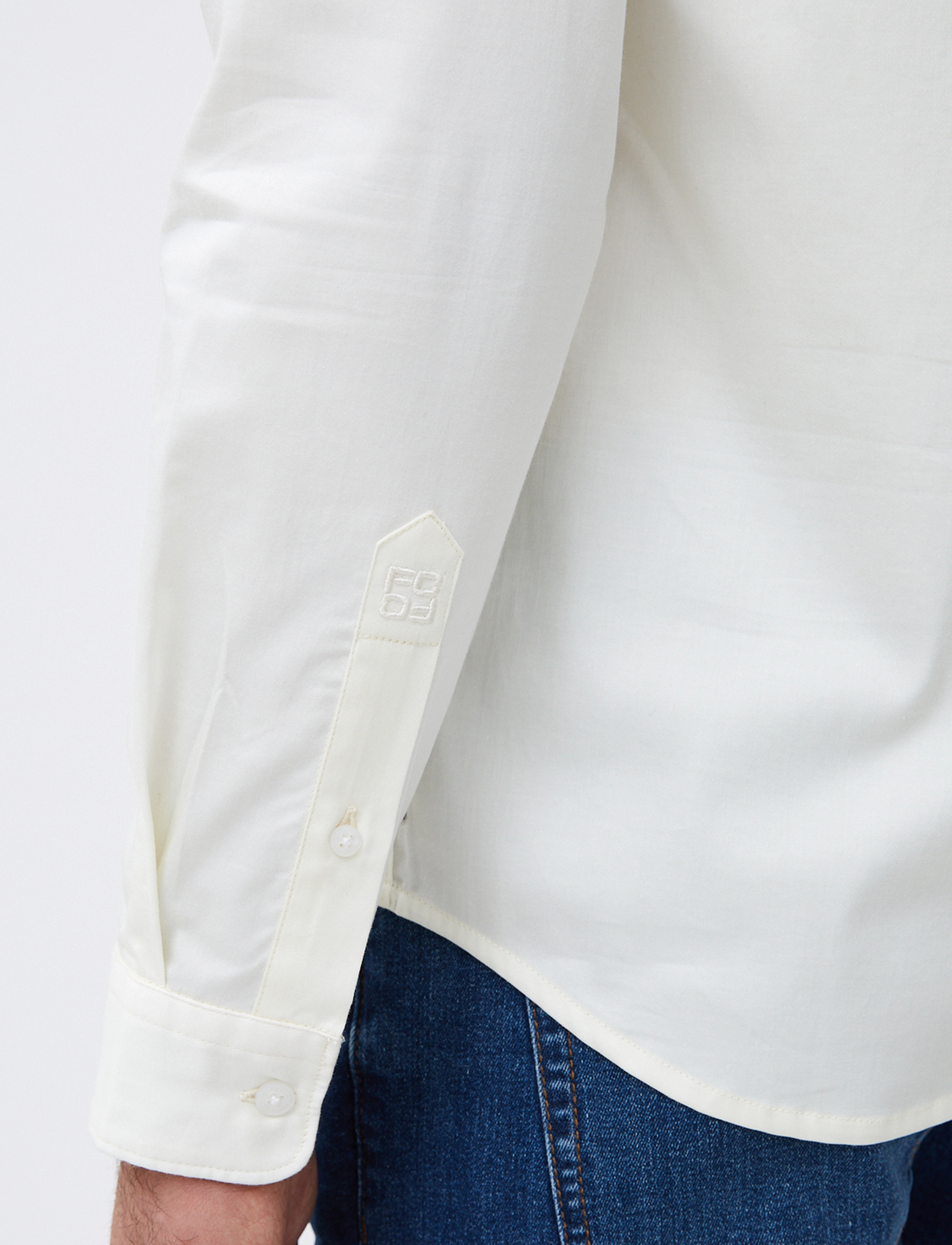 French Connection - LS STRETCH POPLIN SHIRT - white - 3